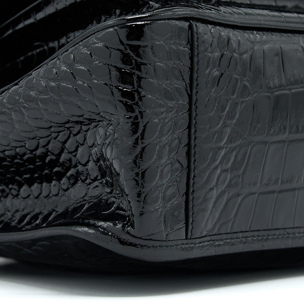 SAINT LAURENT MEDIUM NIKI CHAIN BAG PATENT BLACK SHW