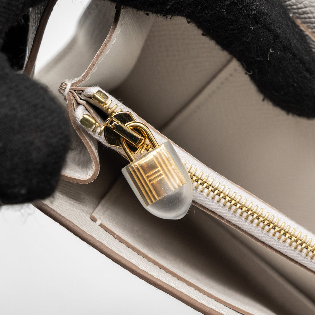 HERMES CLASSIC KELLY TO GO EPSOM GRIS PALE GHW