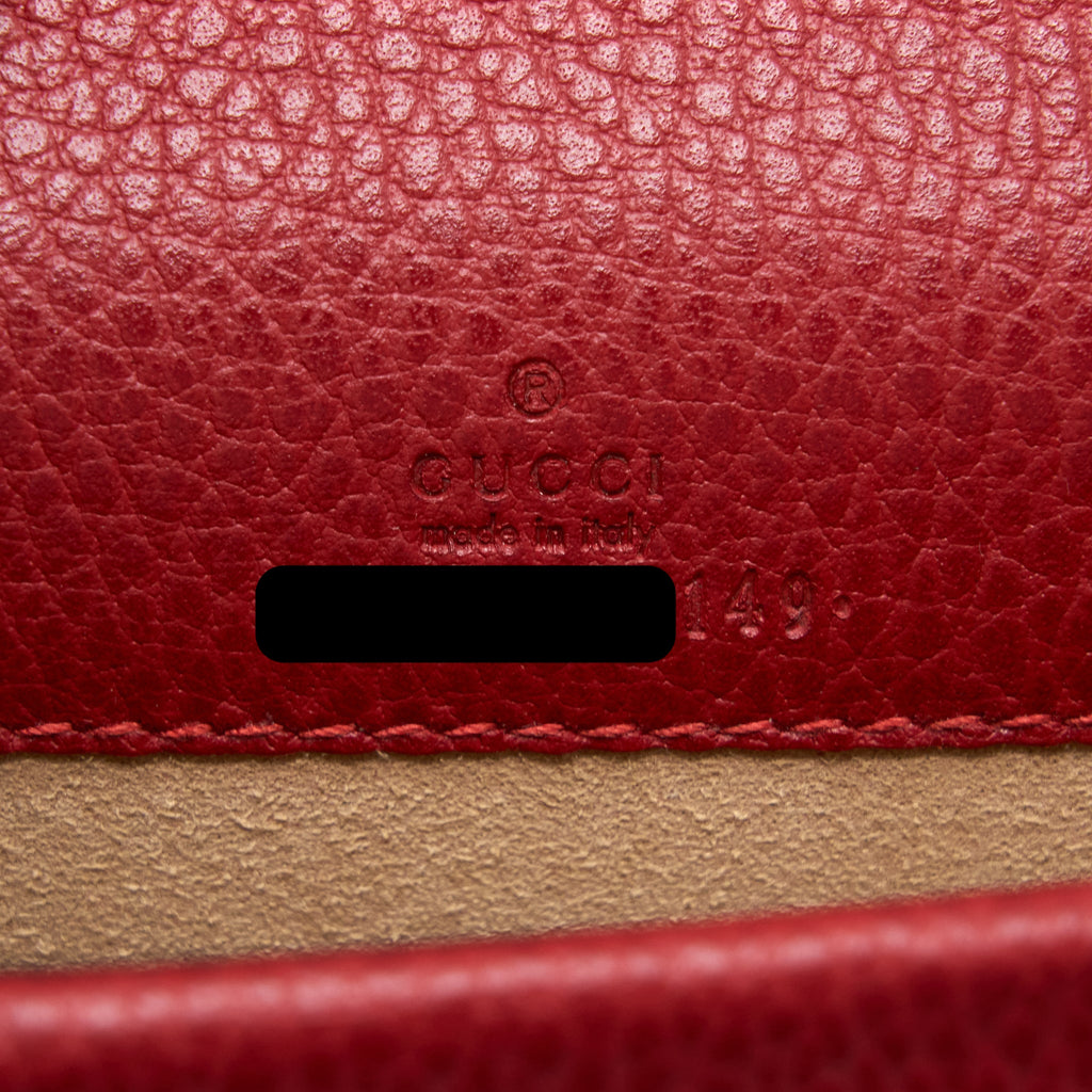 GUCCI SUPER MINI DIONYSUS CALFSKIN RED RUTHENIUM SHW