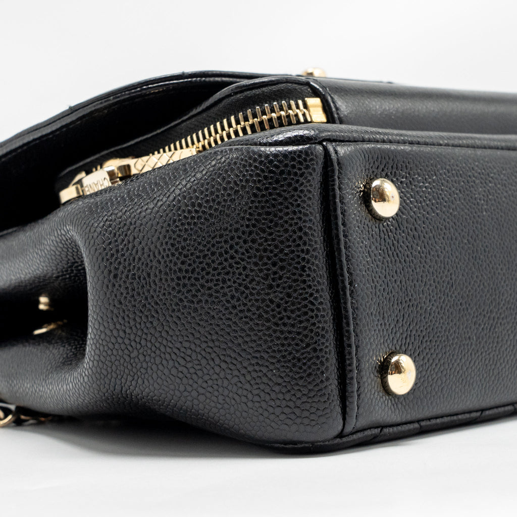 CHANEL SMALL BUSINESS AFFINITY CAVIAR BLACK LGHW