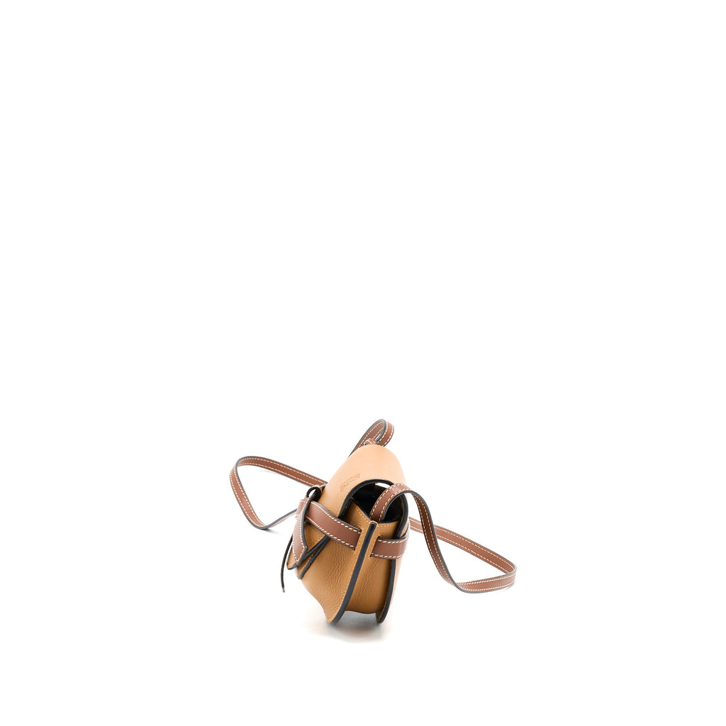 LOEWE MINI GATE CALFSKIN CARAMEL/PECAN GHW