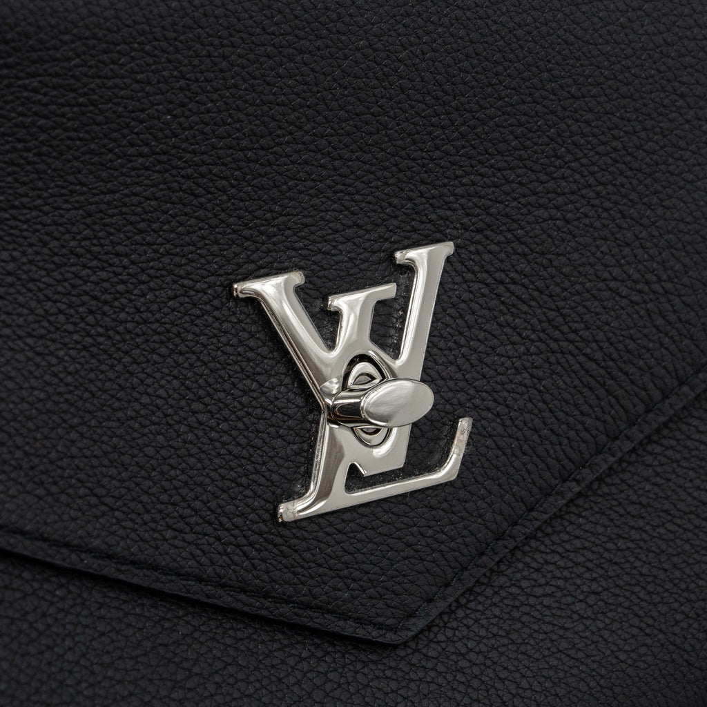 LOUIS VUITTON MYLOCKME SATCHEL CHAIN BAG CALFSKIN BLACK SHW