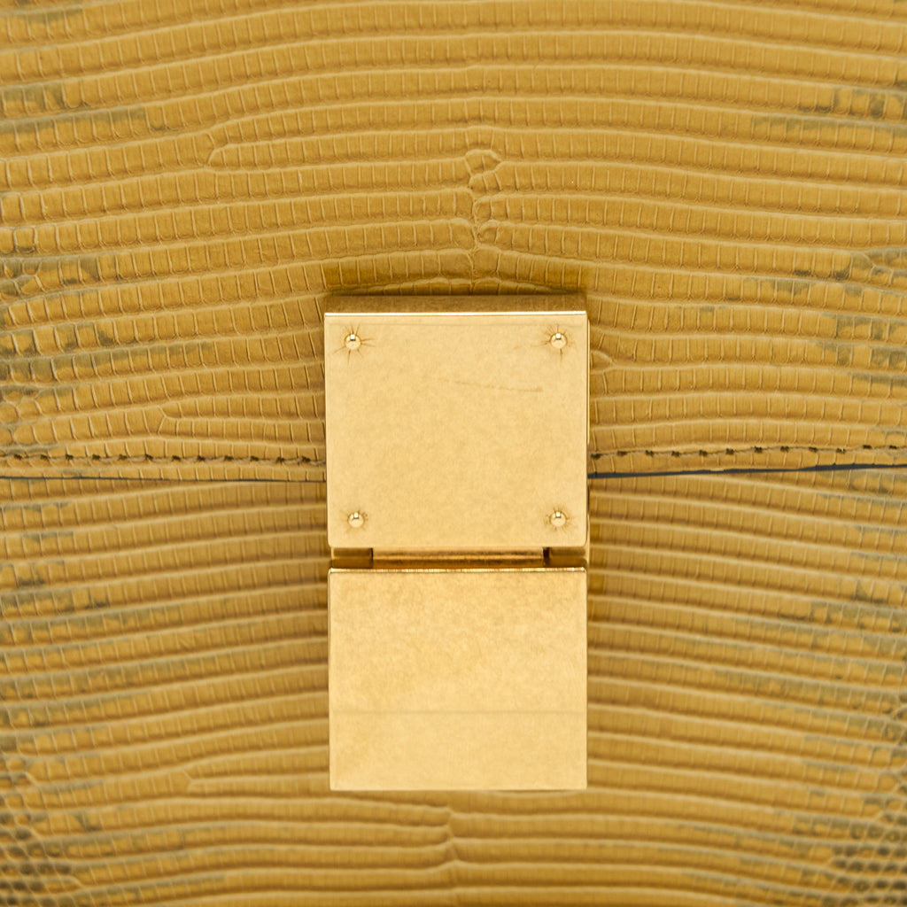 CELINE MEDIUM BOX LIZARD NATURAL BRUSHED GHW