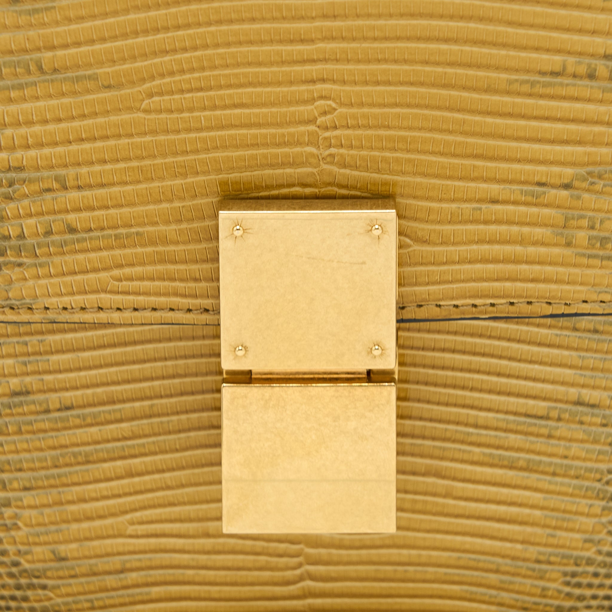 CELINE MEDIUM BOX LIZARD NATURAL BRUSHED GHW