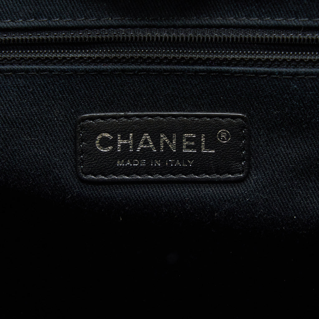 CHANEL DEAUVILLE TOTE CANVAS DARK BEIGE SHW