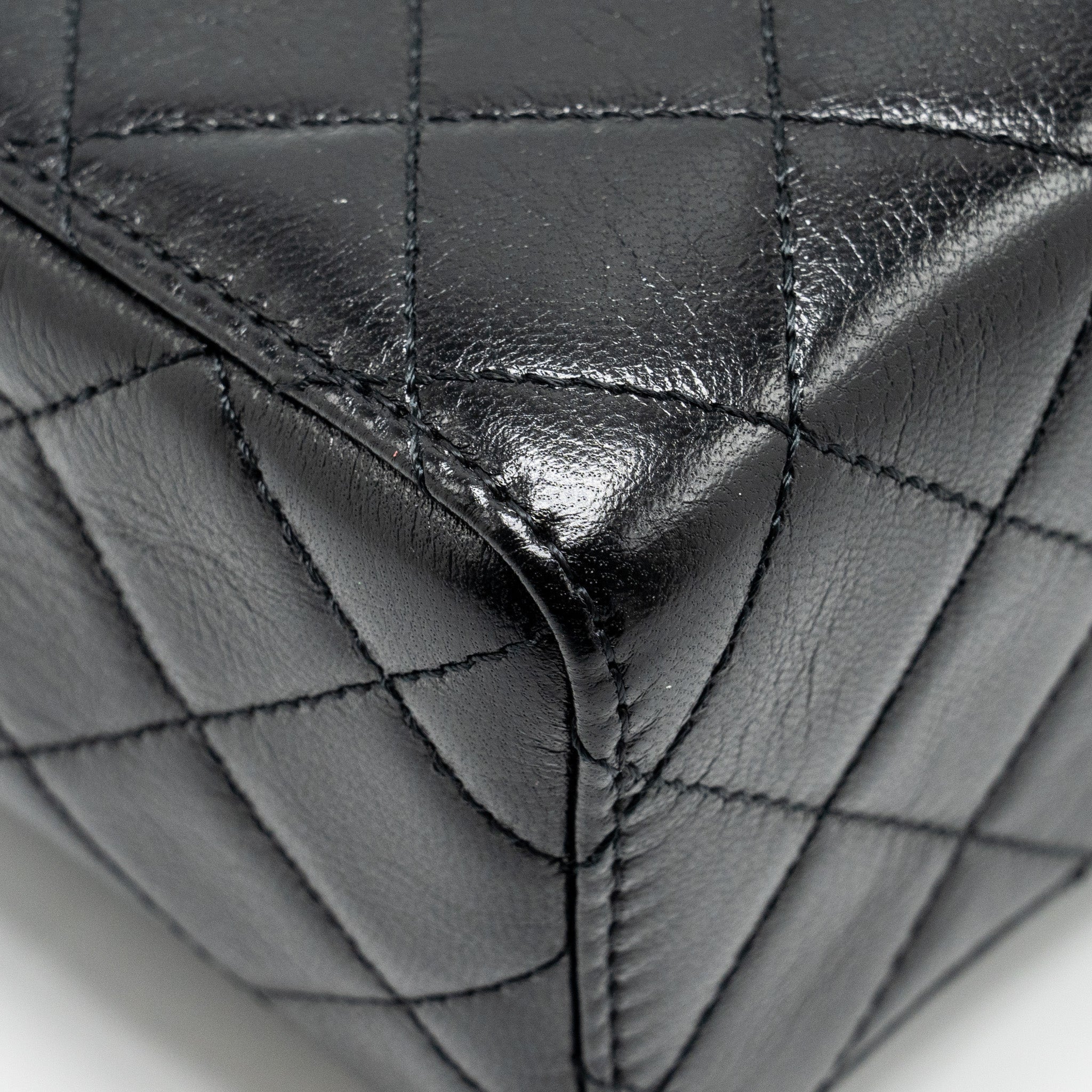 CHANEL 22K RETRO CLASSIC NEW SQUARE LARGE FLAP BAG GOATSKIN BLACK GHW (MICROCHIP)