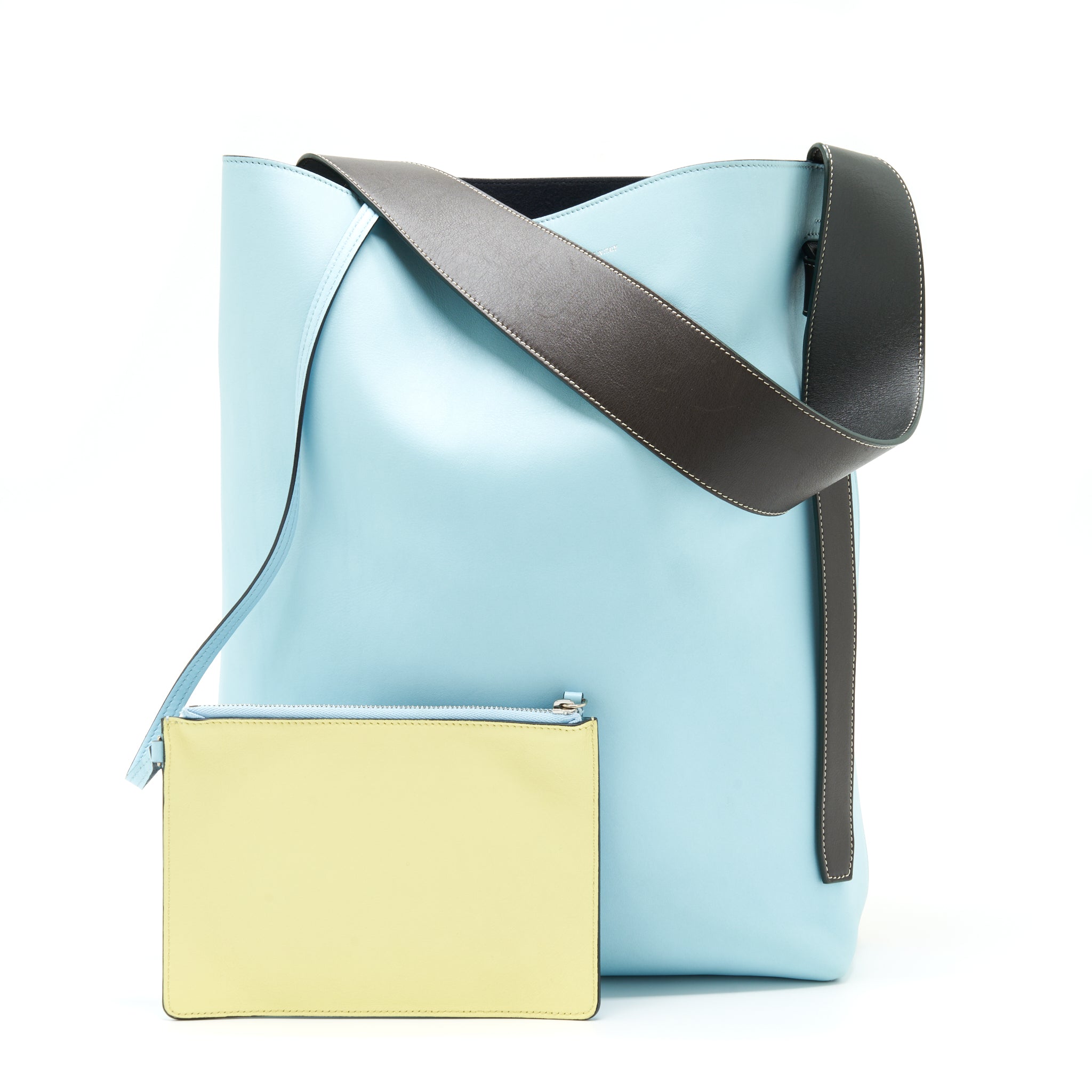 CELINE SMALL TWISTED CABAS TOTE POOL/ BERGAMOTE SHW