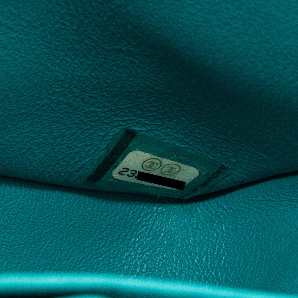 CHANEL MEDIUM CLASSIC DOUBLE FLAP BAG CAVIAR TURQUOISE LGHW