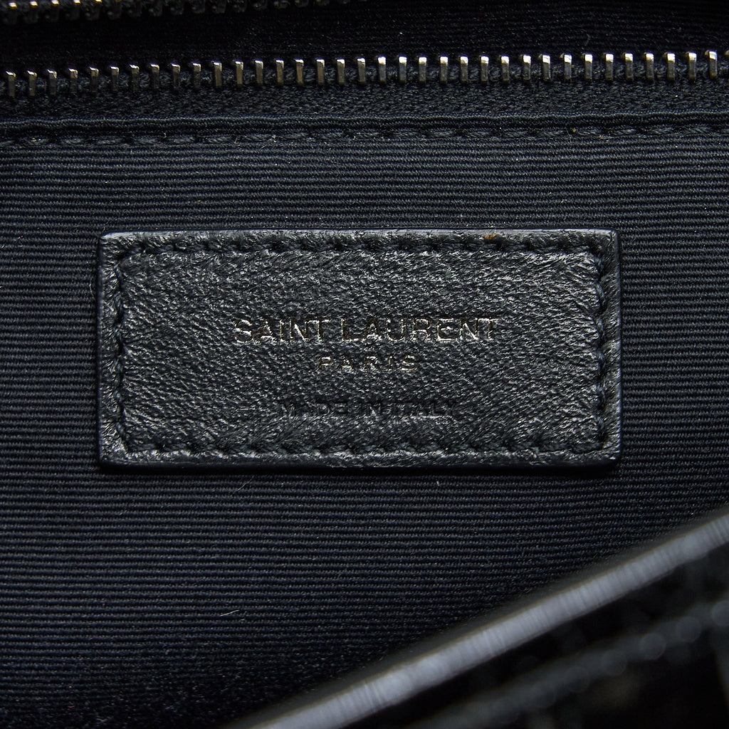 SAINT LAURENT MEDIUM NIKI CHAIN BAG PATENT BLACK SHW