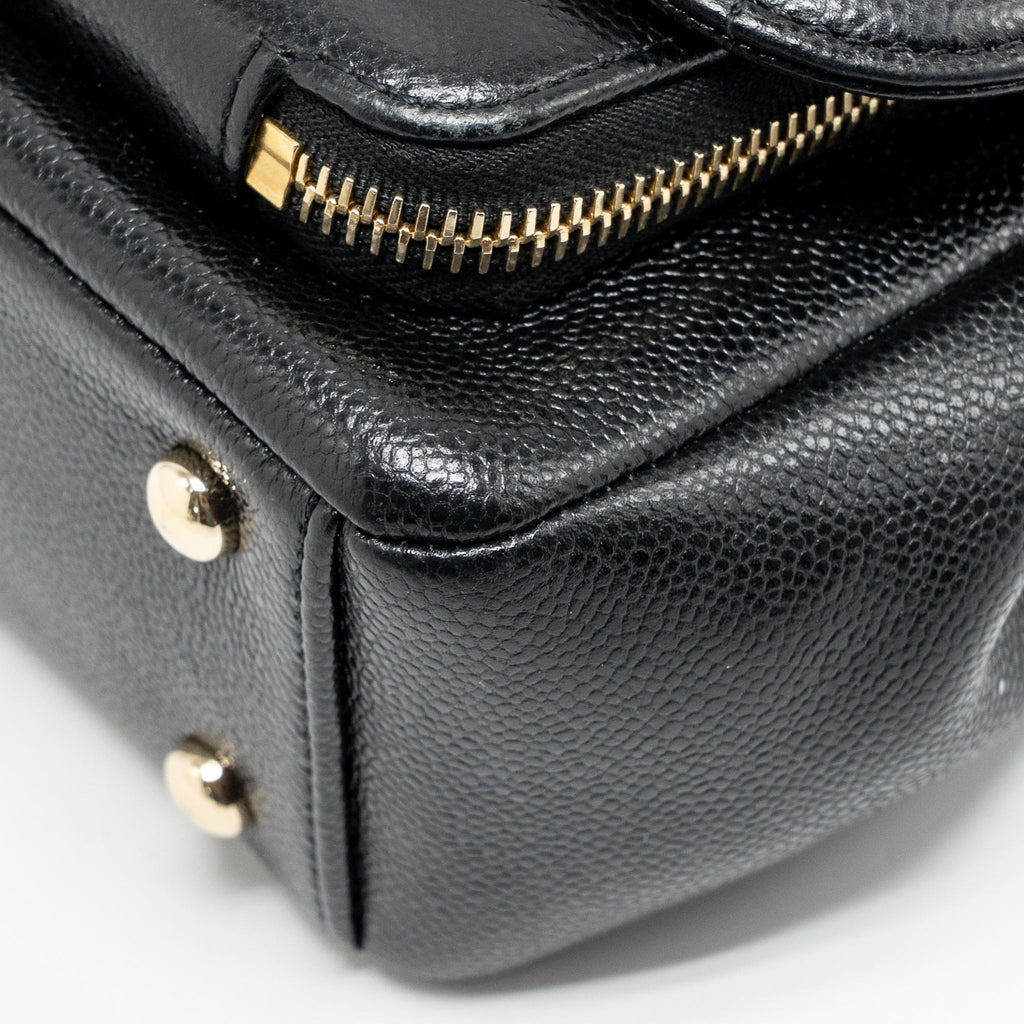 CHANEL SMALL BUSINESS AFFINITY CAVIAR BLACK LGHW