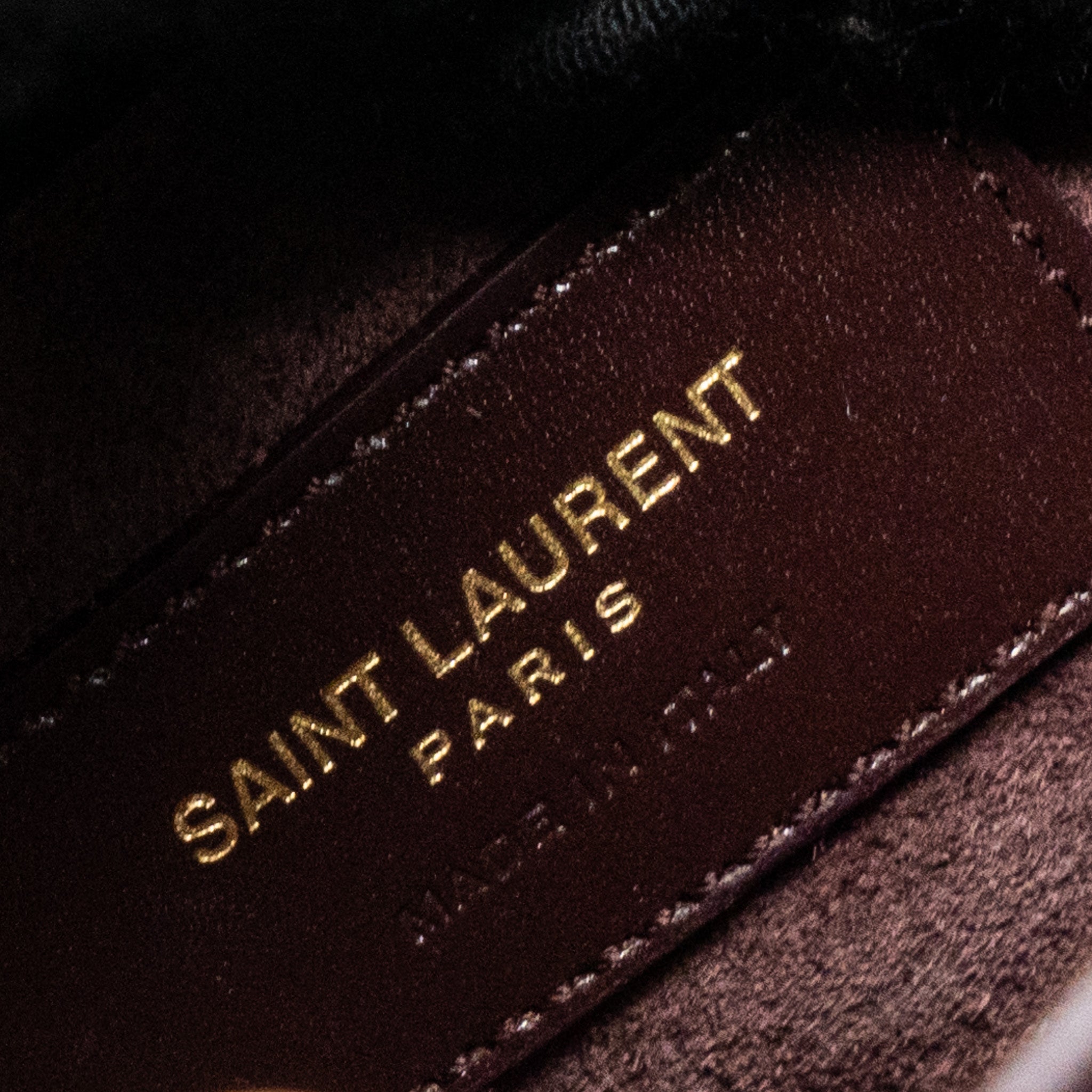 SAINT LAURENT/YSL BELLACHASSE CALFSKIN DARK RED BRUSHED GHW