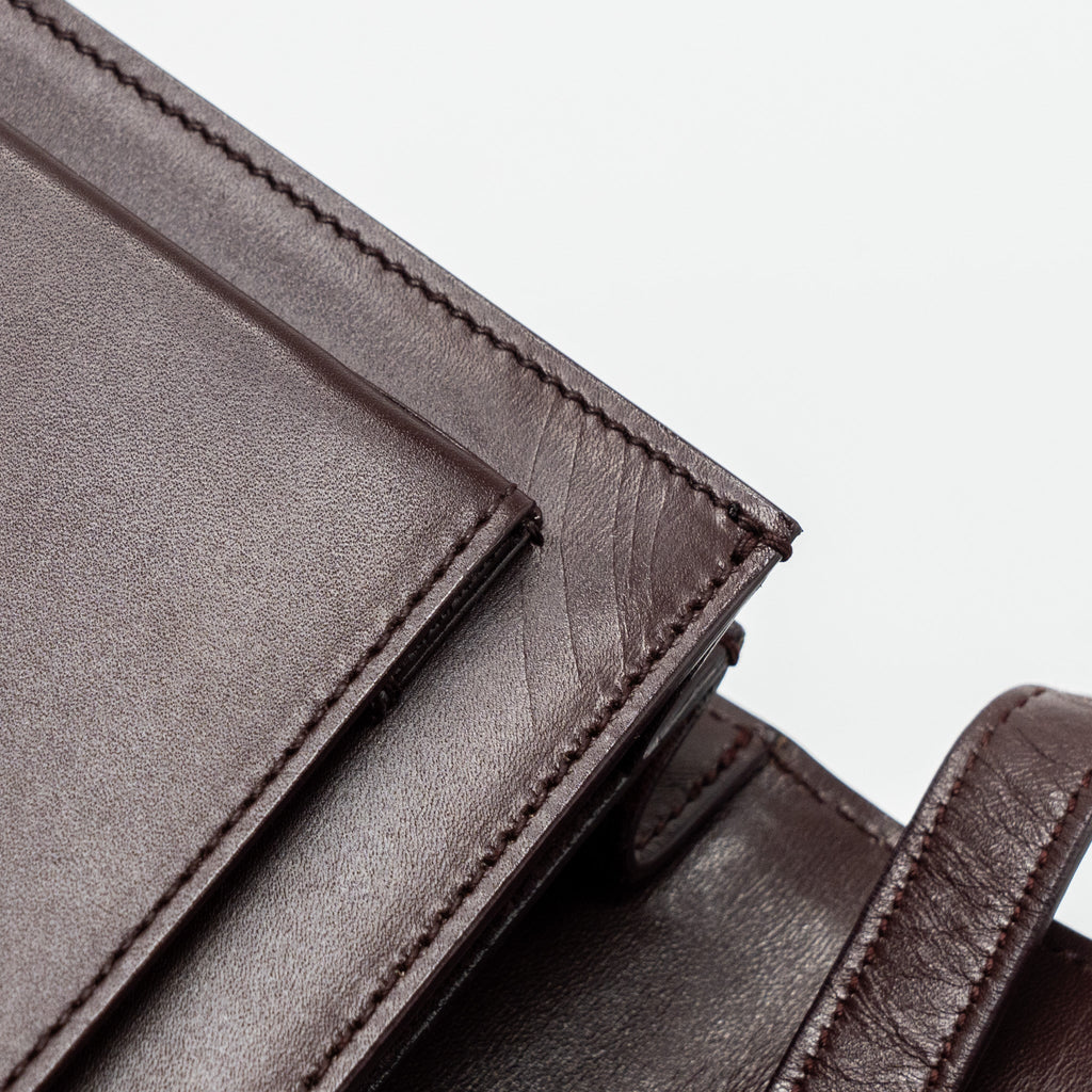 SAINT LAURENT/YSL BELLACHASSE CALFSKIN DARK RED BRUSHED GHW