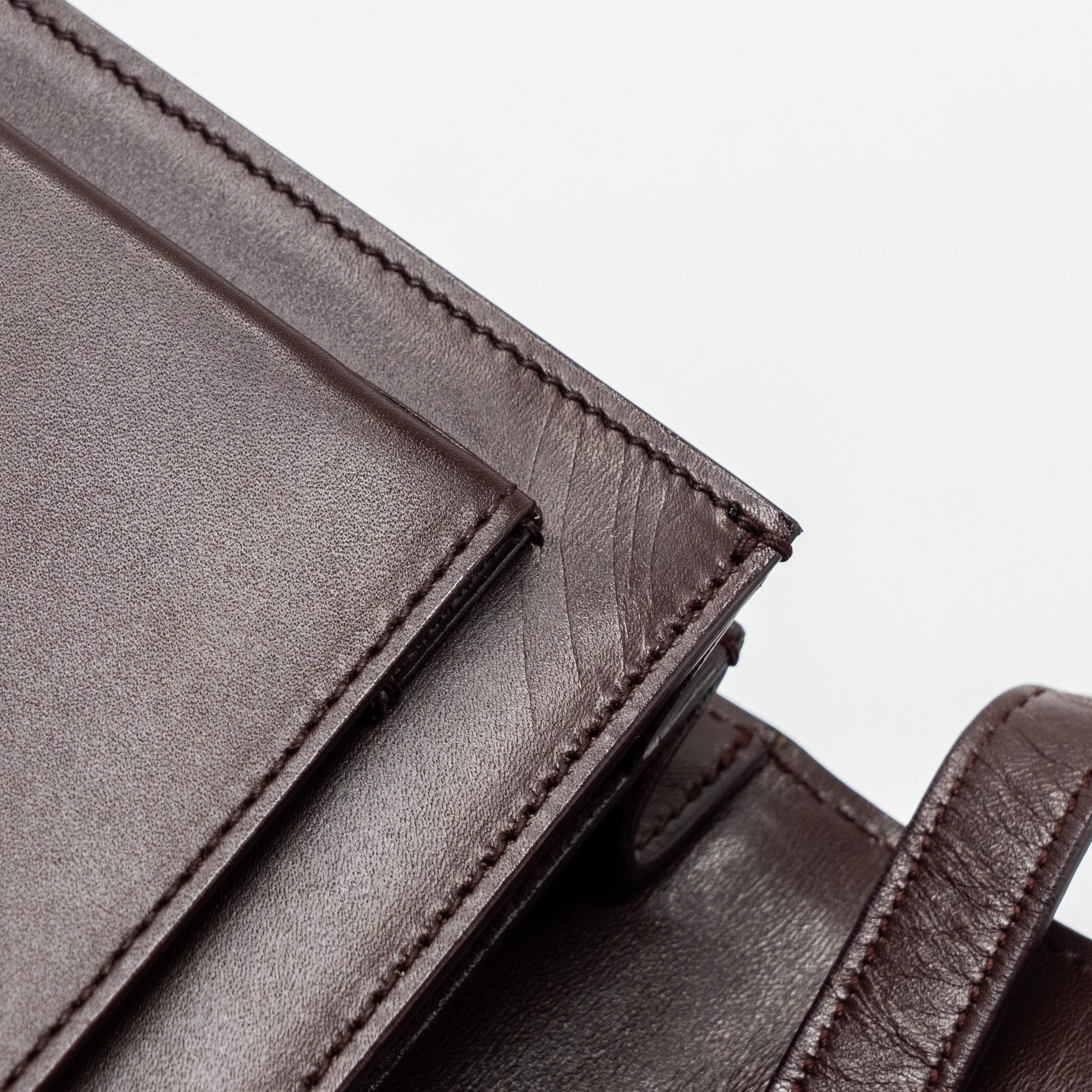 SAINT LAURENT/YSL BELLACHASSE CALFSKIN DARK RED BRUSHED GHW