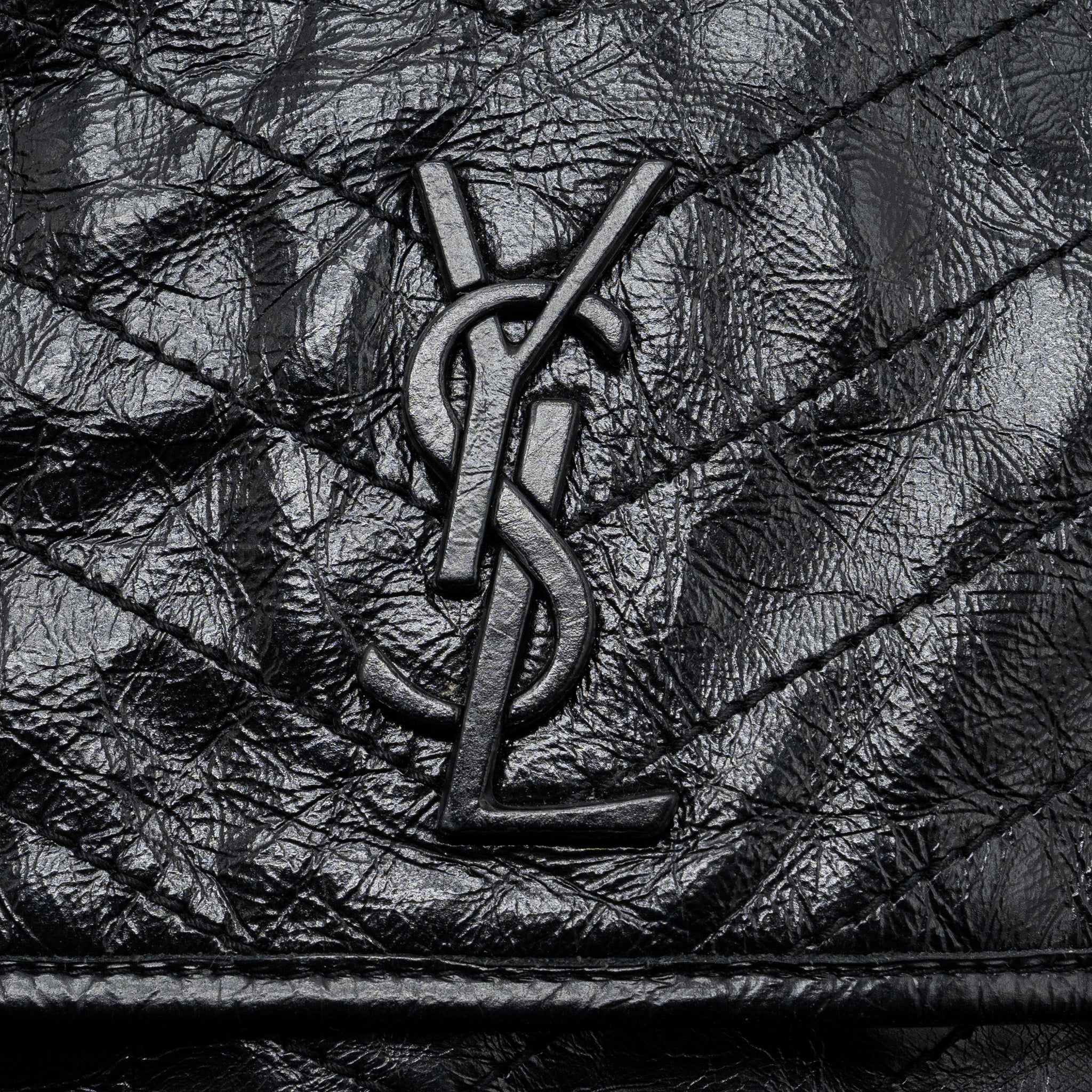 SAINT LAURENT MEDIUM NIKI CALFSKIN LEATHER BLACK SHW