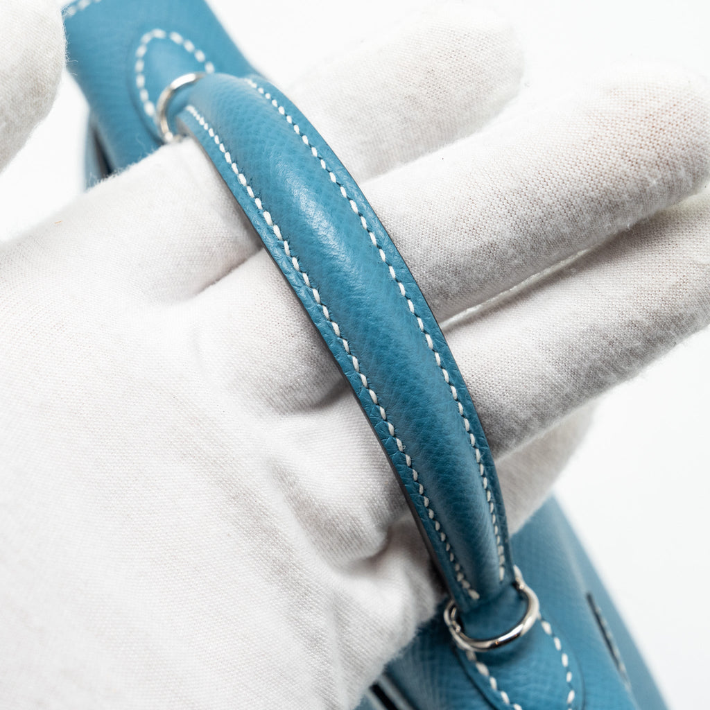 HERMES MINI KELLY II EPSOM NEW BLUE JEAN SHW