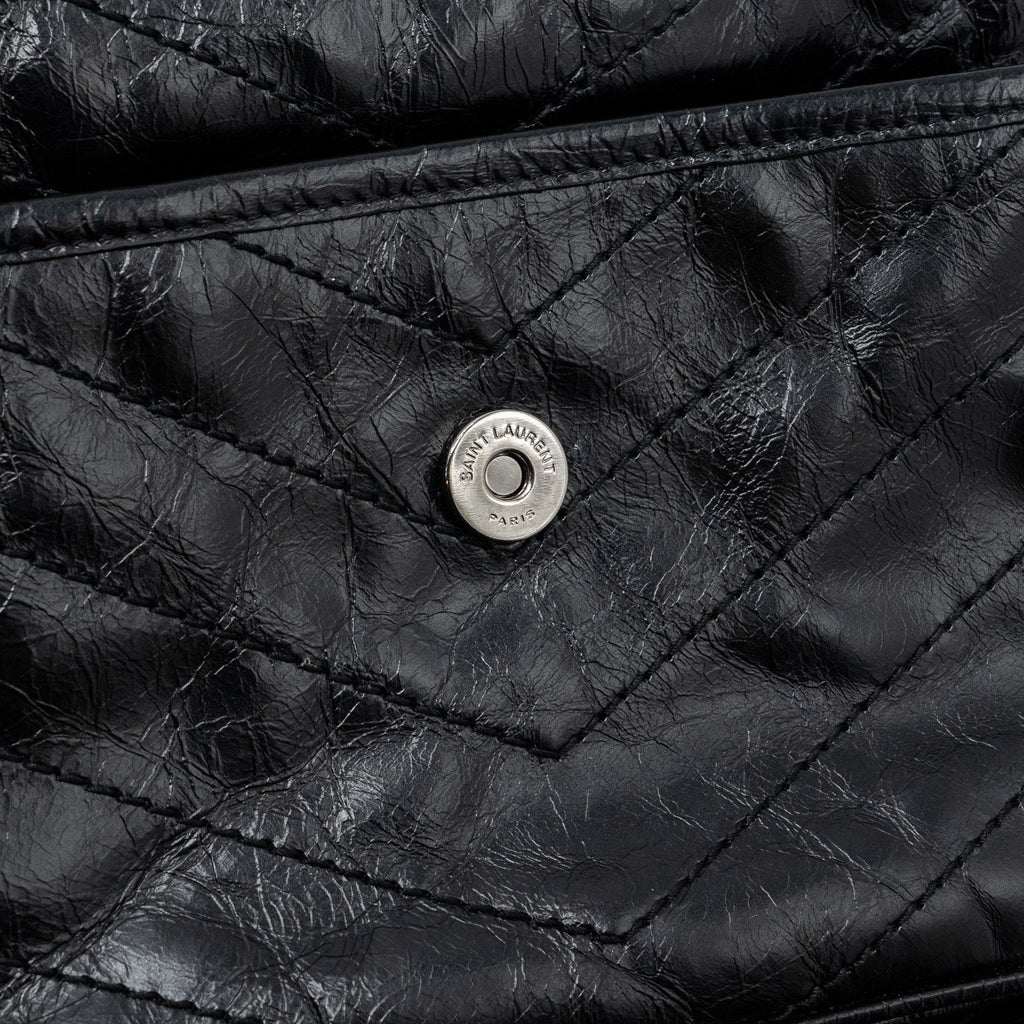 SAINT LAURENT MEDIUM NIKI CALFSKIN LEATHER BLACK SHW