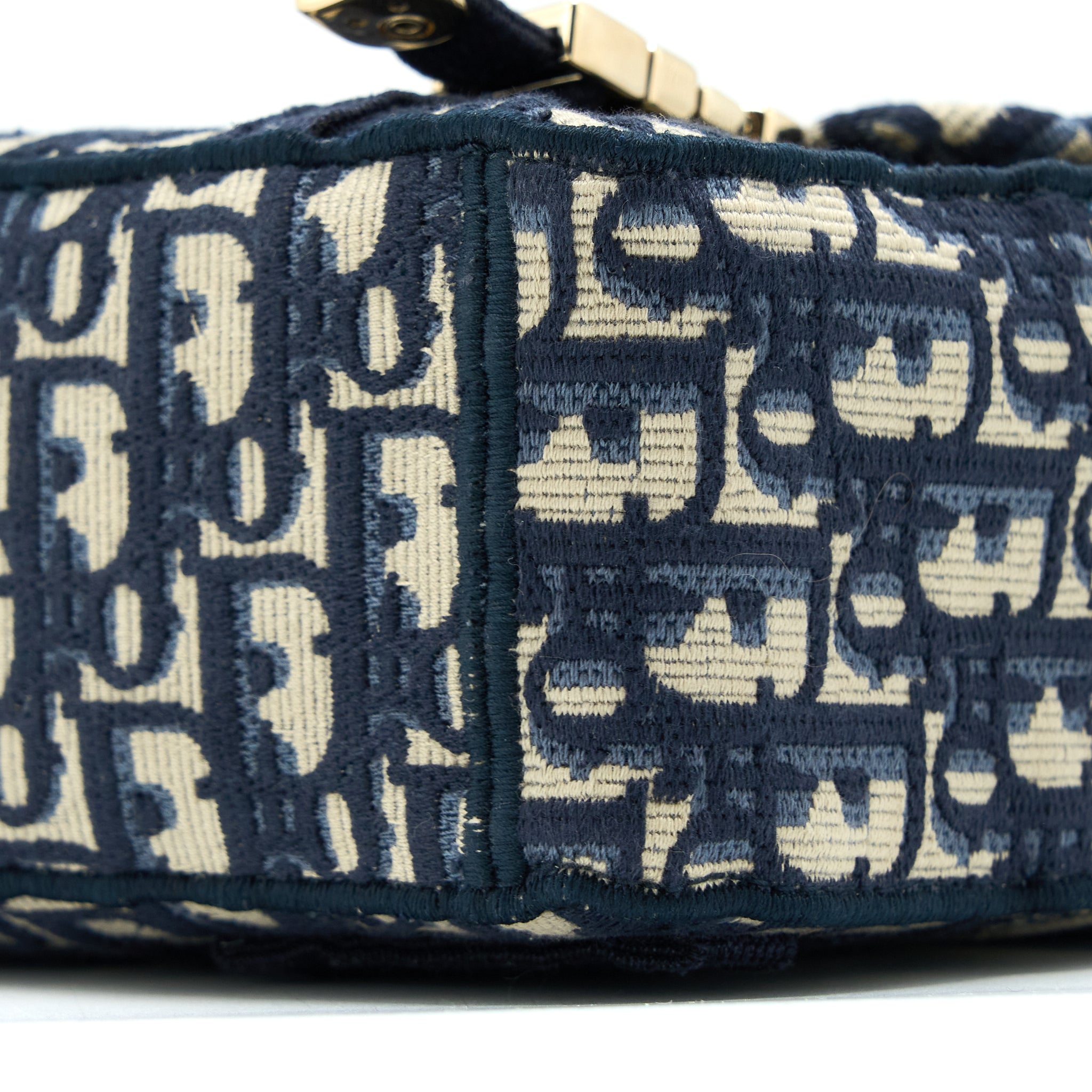 DIOR SMALL DIORCAMP BAG BLUE OBLIQUE EMBROIDERY LGHW