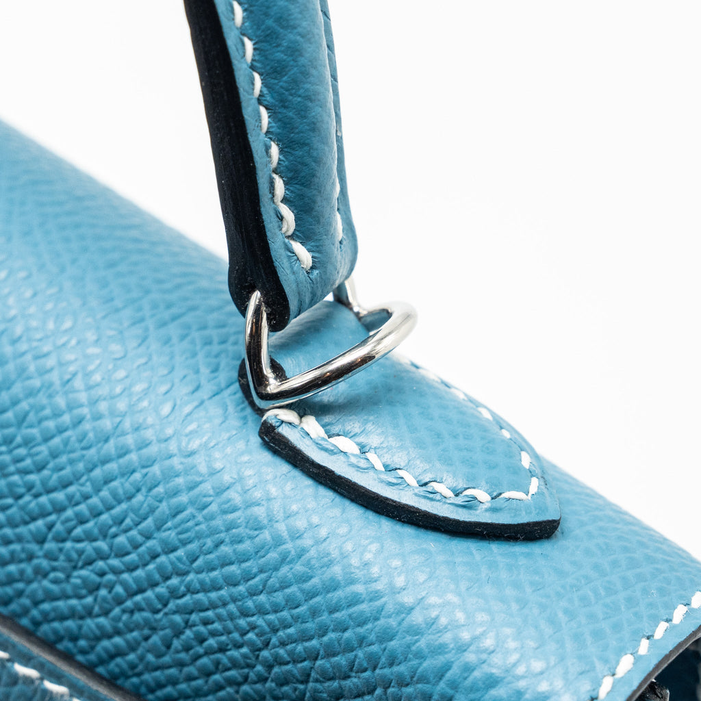 HERMES MINI KELLY II EPSOM NEW BLUE JEAN SHW