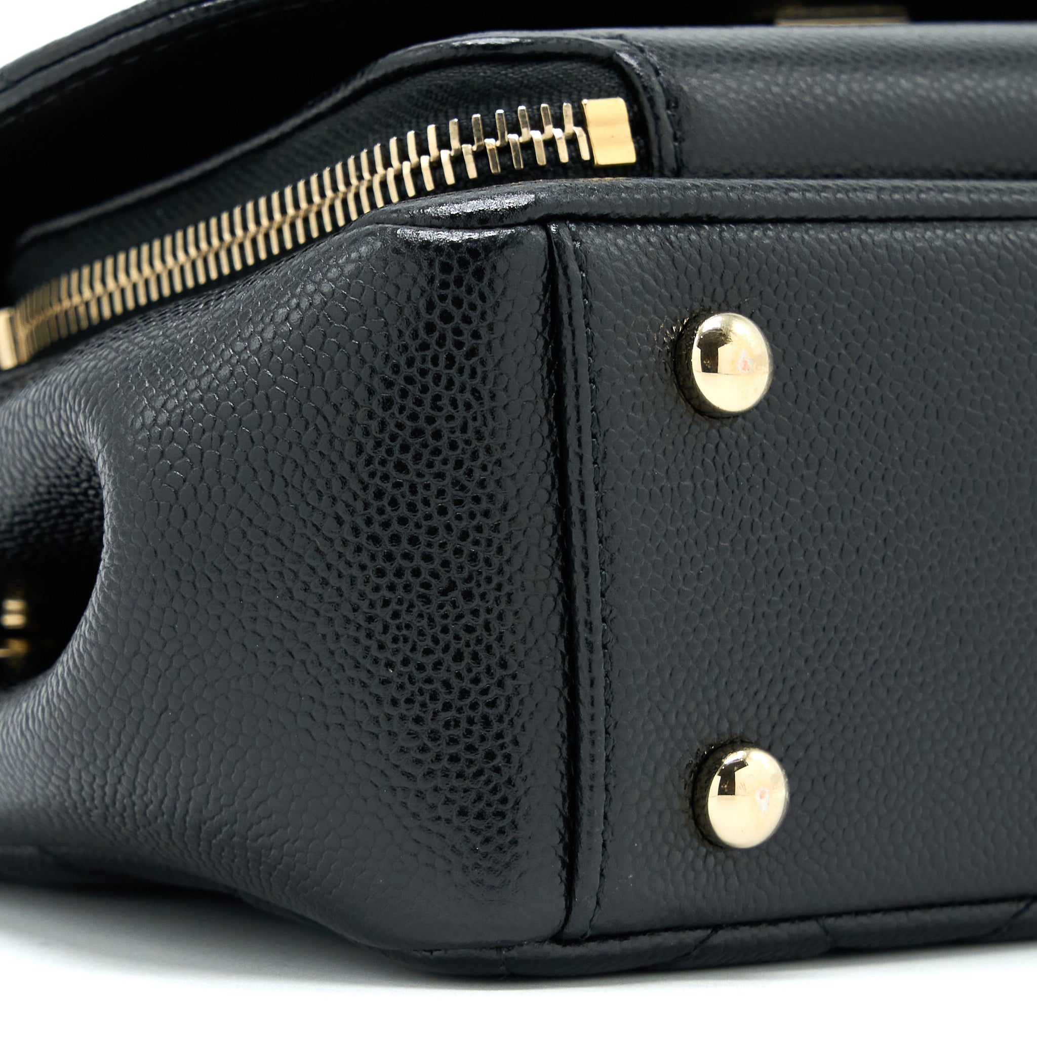 CHANEL SMALL BUSINESS AFFINITY CAVIAR BLACK LGHW (MICROCHIP)
