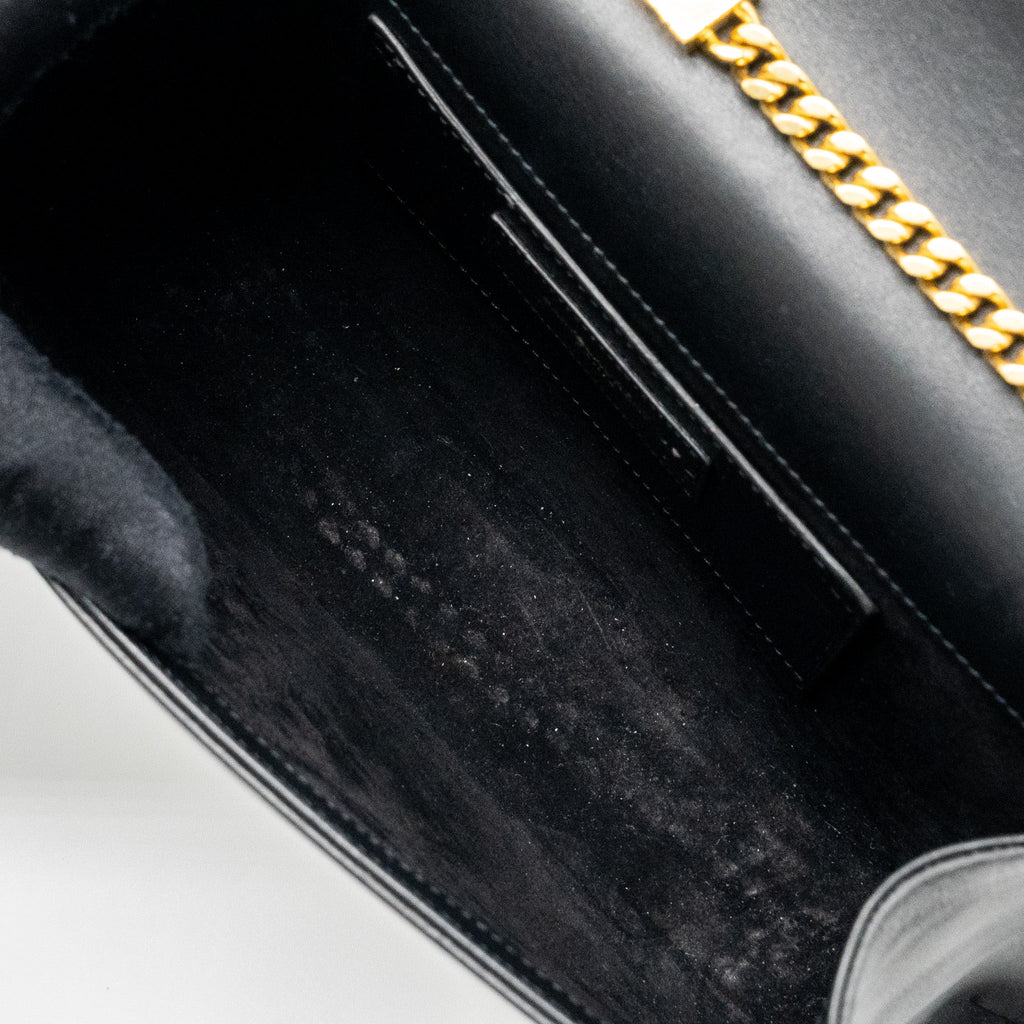 SAINT LAUREN MEDIUM KATE WITH TASSEL CALFSKIN BLACK GHW