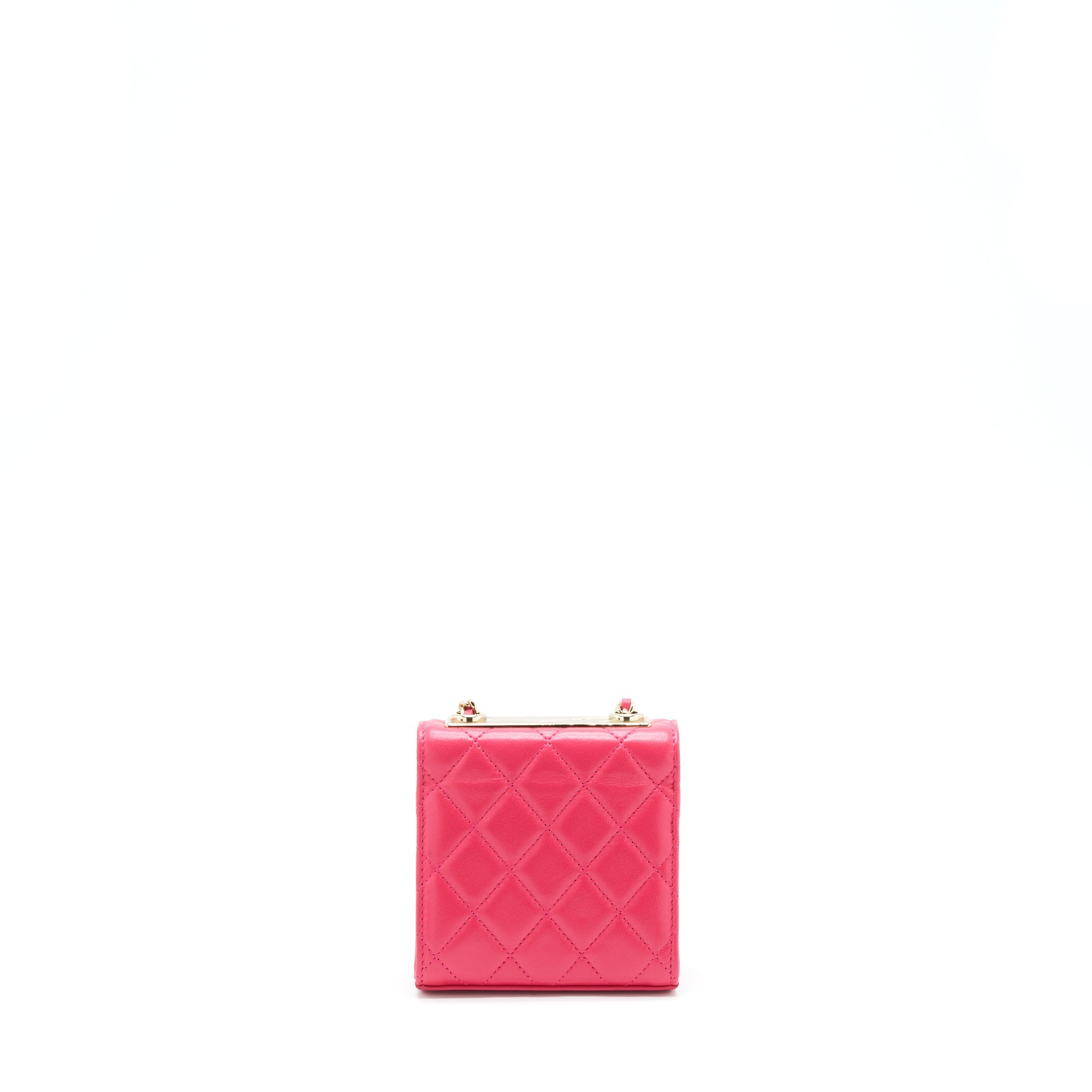 CHANEL MINI TRENDY CC WALLET ON CHAIN LAMBSKIN PINK LGHW