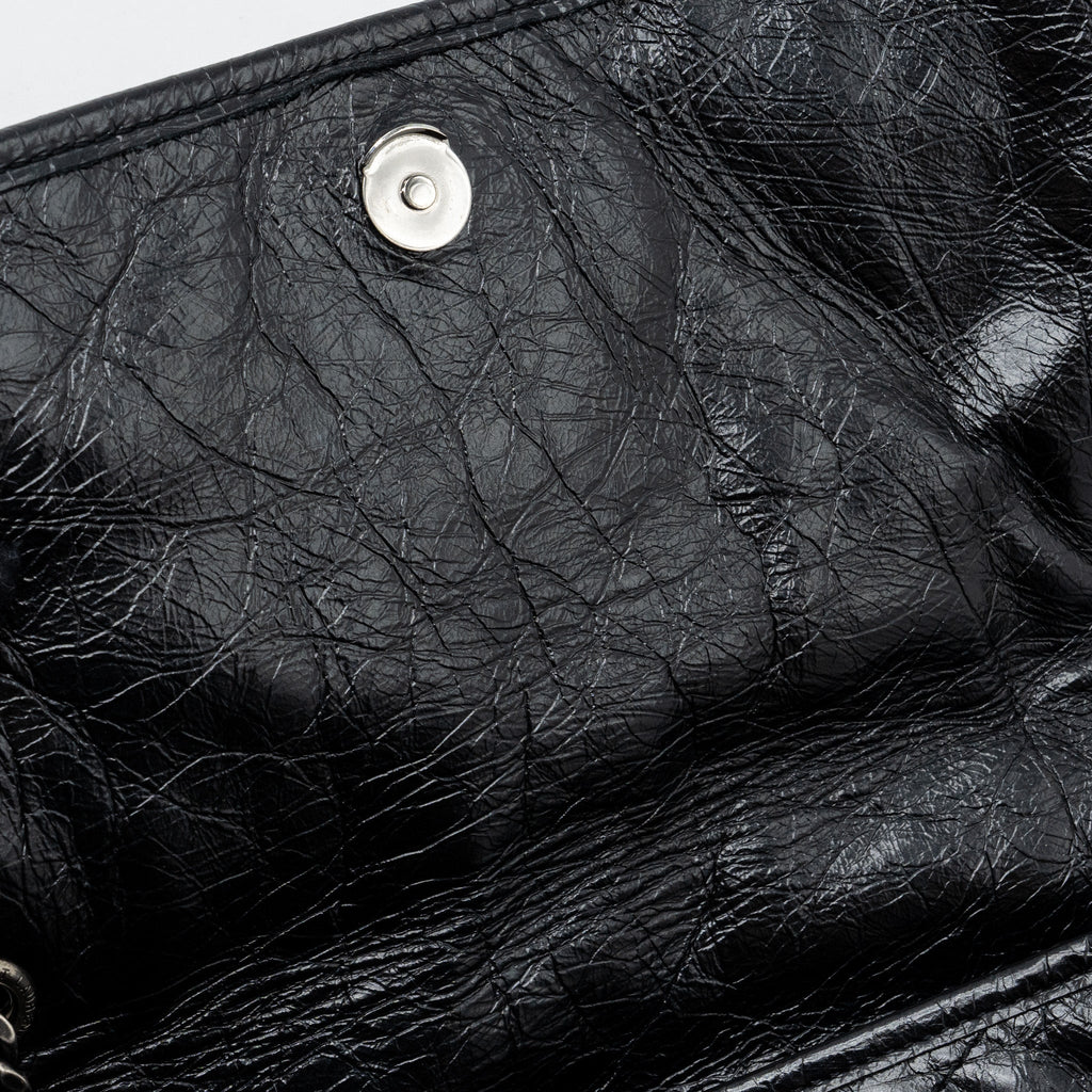 SAINT LAURENT MEDIUM NIKI CALFSKIN LEATHER BLACK SHW