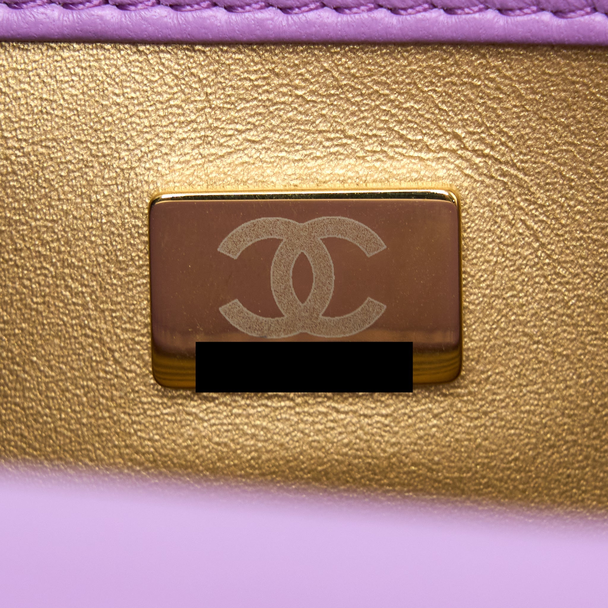 CHANEL 22S PEARL CRUSH MINI SQUARE LAMBSKIN PURPLE GHW