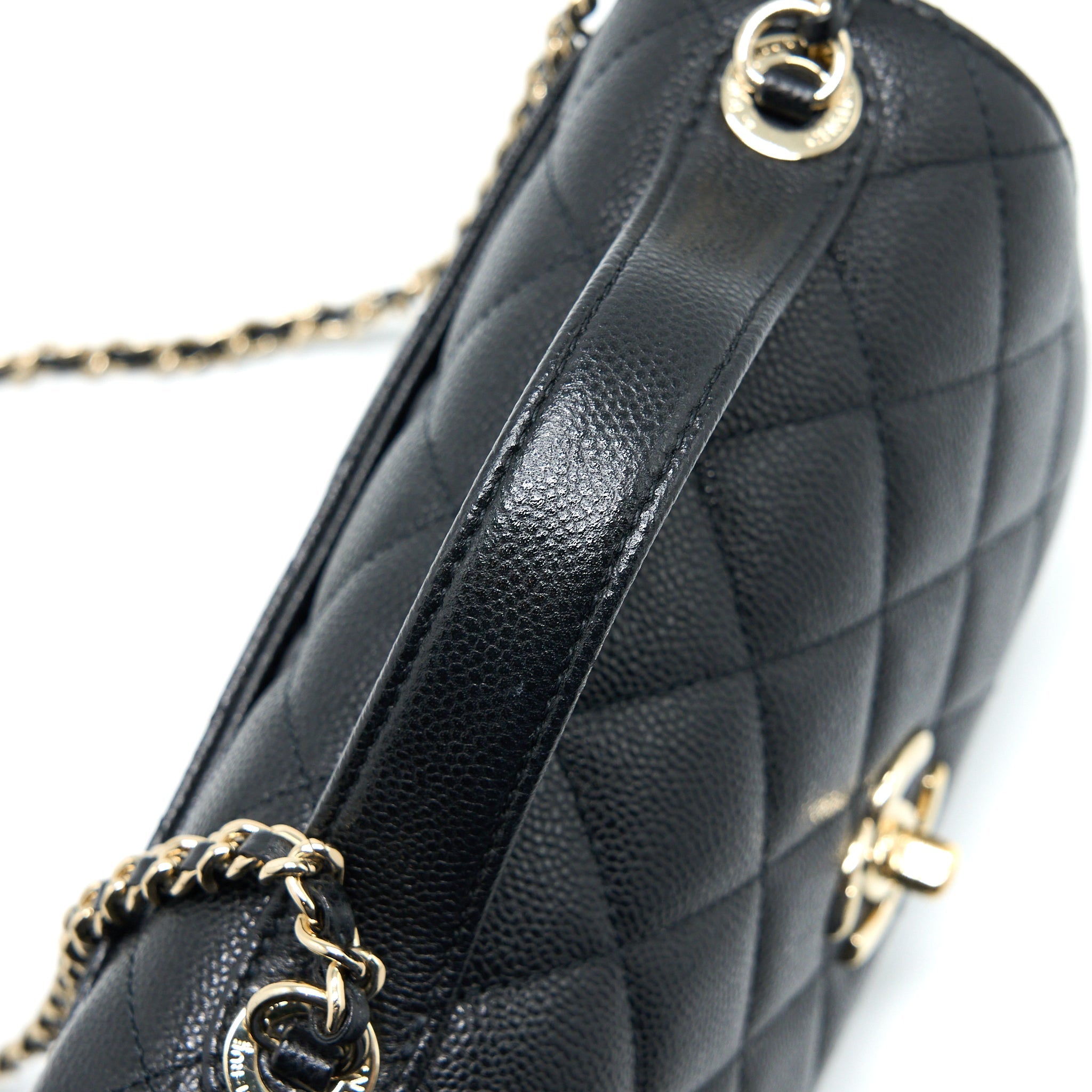 CHANEL SMALL BUSINESS AFFINITY CAVIAR BLACK LGHW (MICROCHIP)