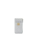 CHANEL 19 PHONE AND CARD HOLDER SMALL POUCH LAMBSKIN GREY GHW