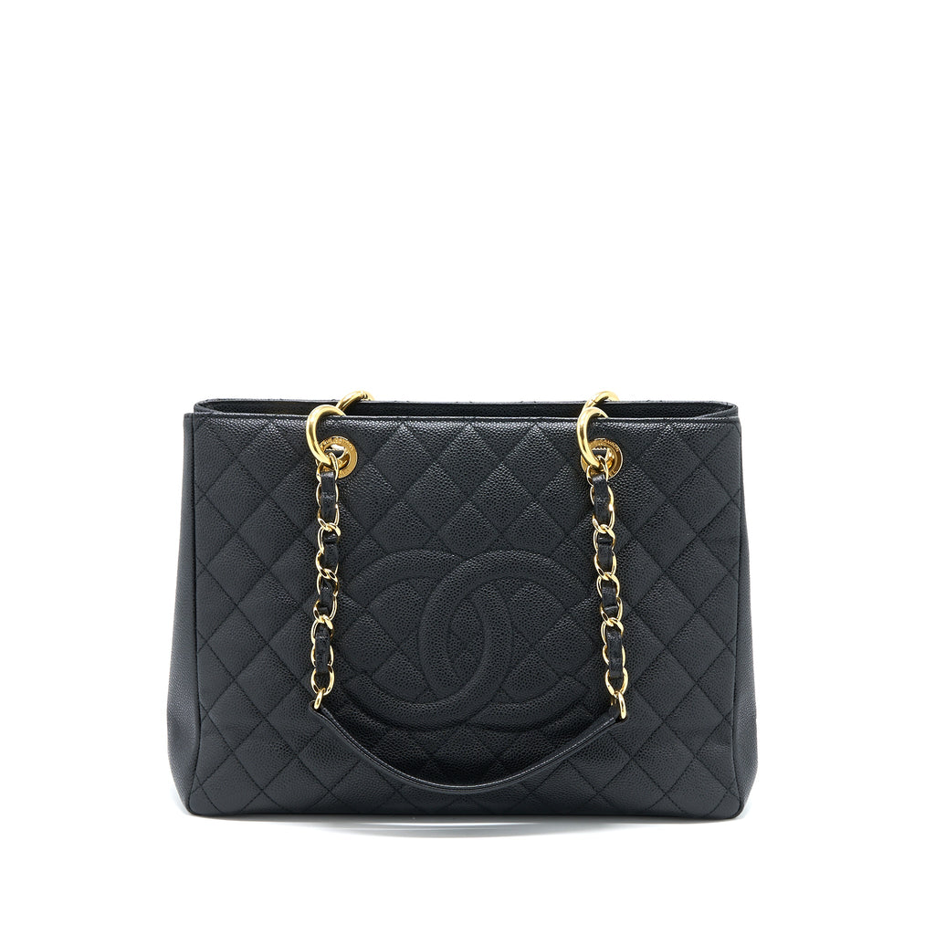 CHANEL GRAND SHOPPING TOTE BAG CAVIAR BLACK GHW