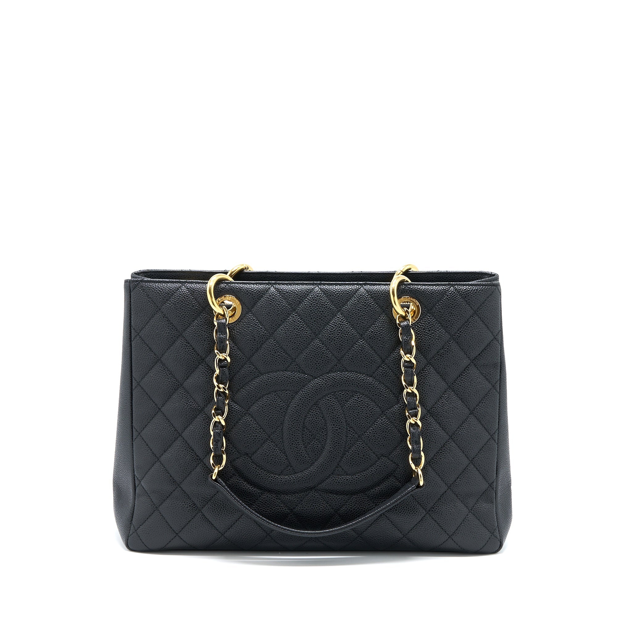 CHANEL GRAND SHOPPING TOTE BAG CAVIAR BLACK GHW