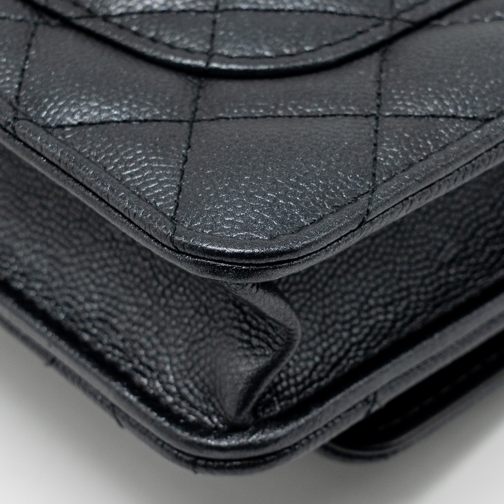 CHANEL 23B WALLET ON CHAIN WITH ADJUSTABLE CHAIN CAVIAR BLACK GHW (MICROCHIP)