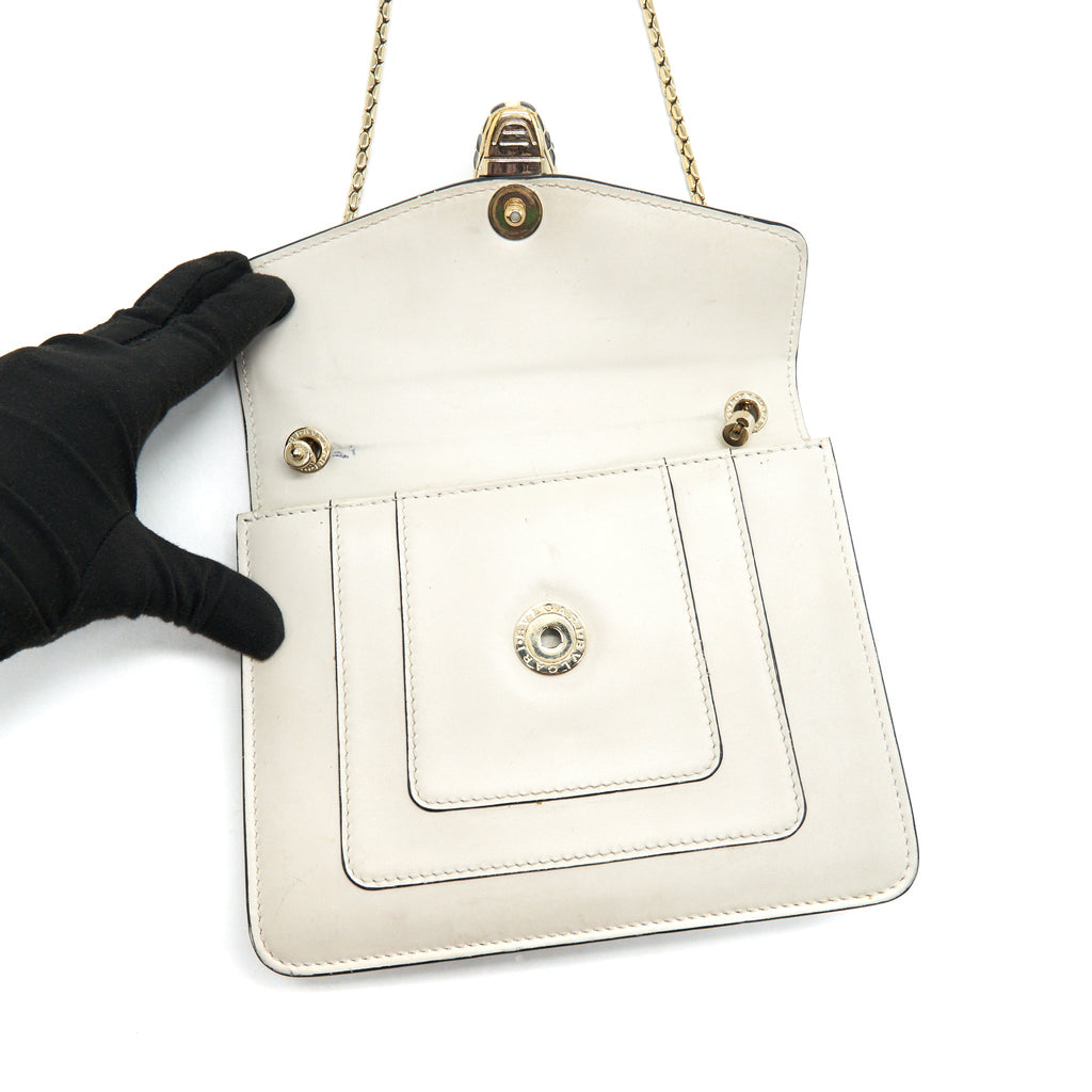 BVLGARI SERPENTI FOREVER CROSSBODY BAG WHITE LGHW