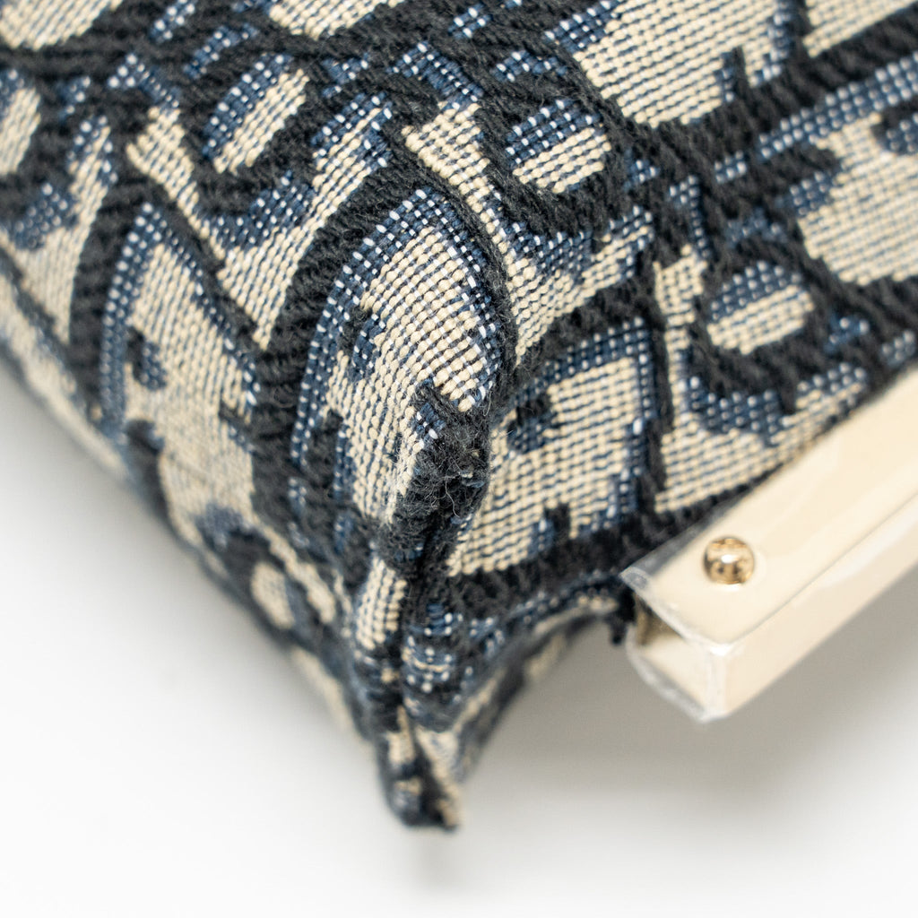 DIOR CLUB BAG BLUE OBLIQUE CANVAS LGHW