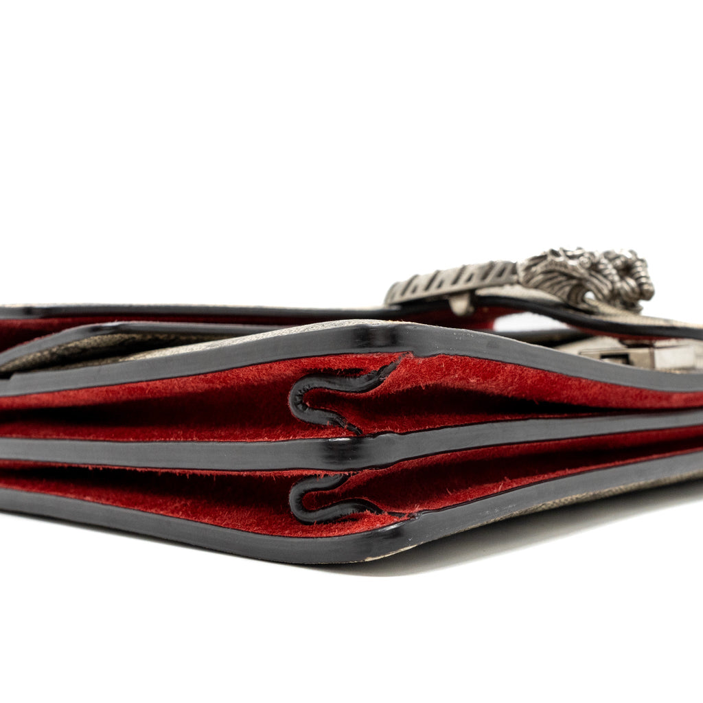 GUCCI SMALL DIONYSUS GG SHOULDER BAG GG SUPREME CANVAS/ RED SHW