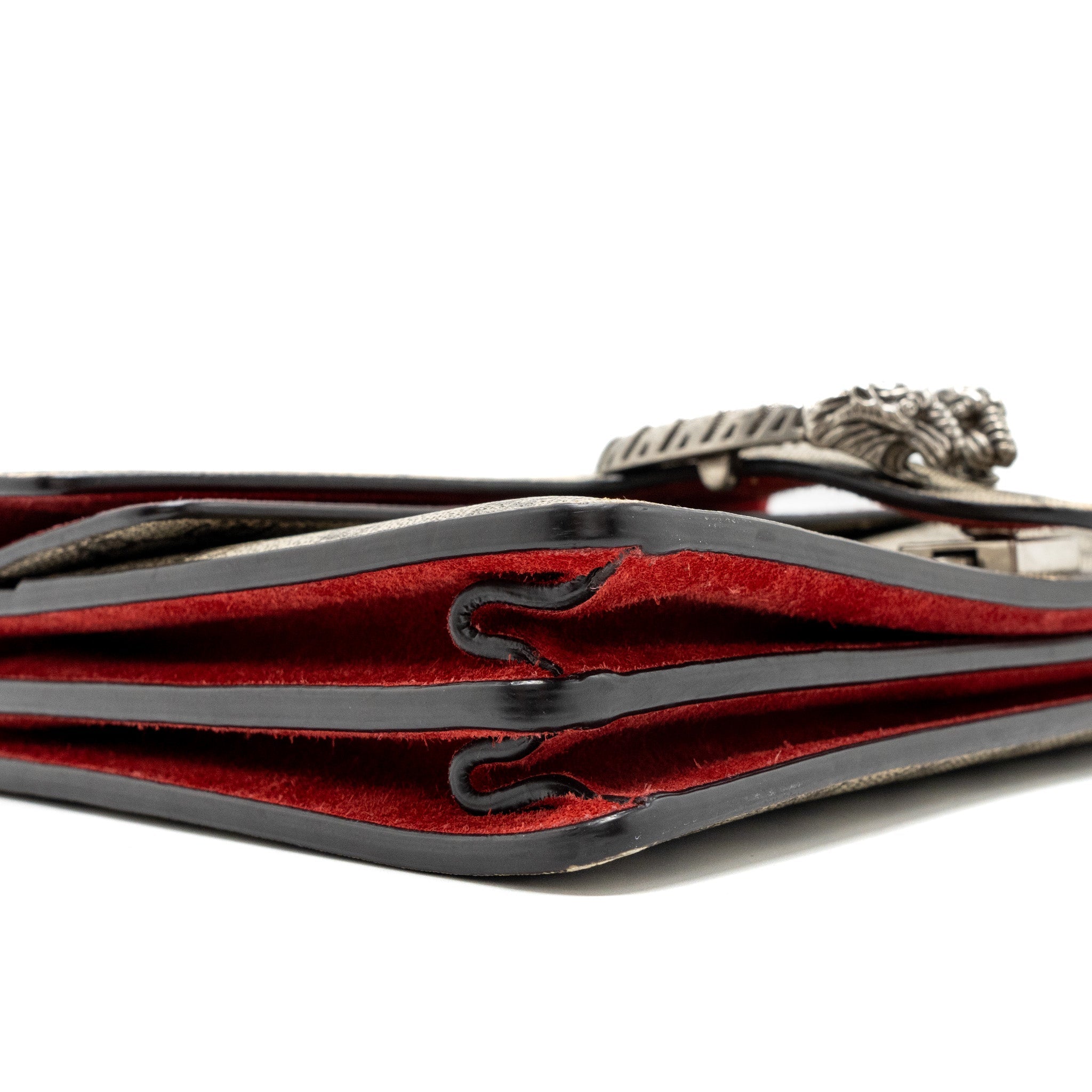 GUCCI SMALL DIONYSUS GG SHOULDER BAG GG SUPREME CANVAS/ RED SHW