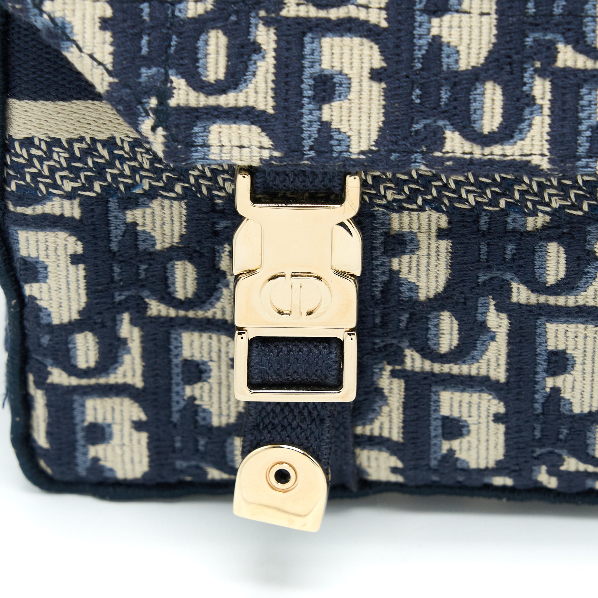 DIOR SMALL DIORCAMP BAG BLUE OBLIQUE EMBROIDERY LGHW