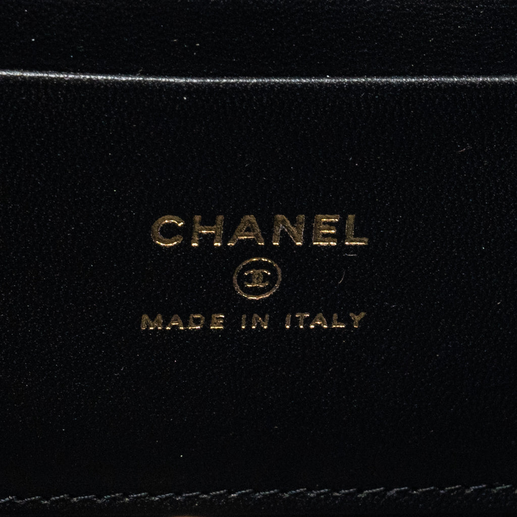 CHANEL TOP HANDLE LONG VANITY CASE LAMBSKIN BLACK LGHW (MICROCHIP)