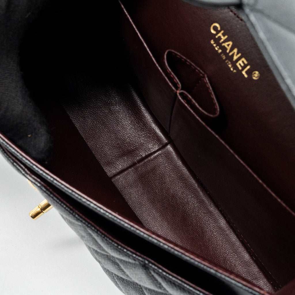 CHANEL JUMBO CLASSIC DOUBLE FLAP BAG CAVIAR BLACK GHW