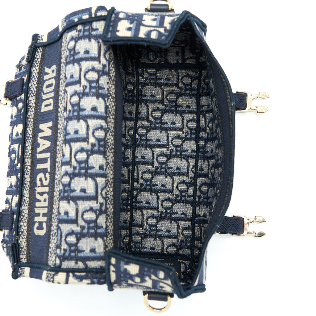 DIOR SMALL DIORCAMP BAG BLUE OBLIQUE EMBROIDERY LGHW
