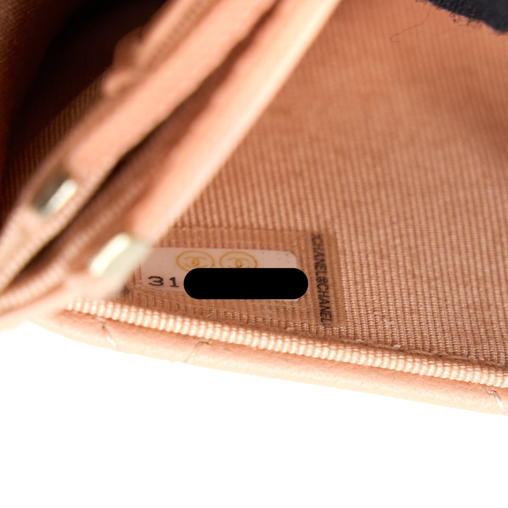 CHANEL CLASSIC WALLET ON CHAIN LAMBSKIN LIGHT PINK LGHW