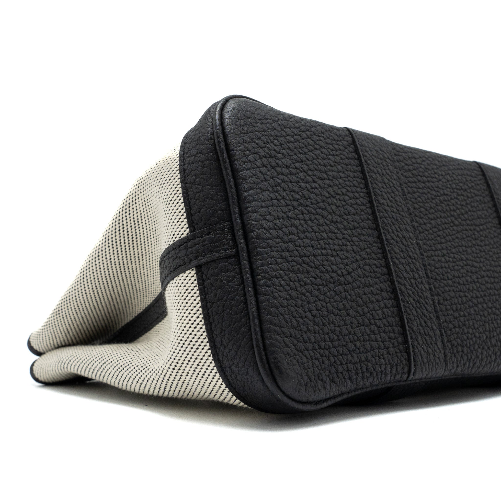 HERMES GARDEN PARTY 30 CANVAS/NEGONDA ECRU/BLACK SHW