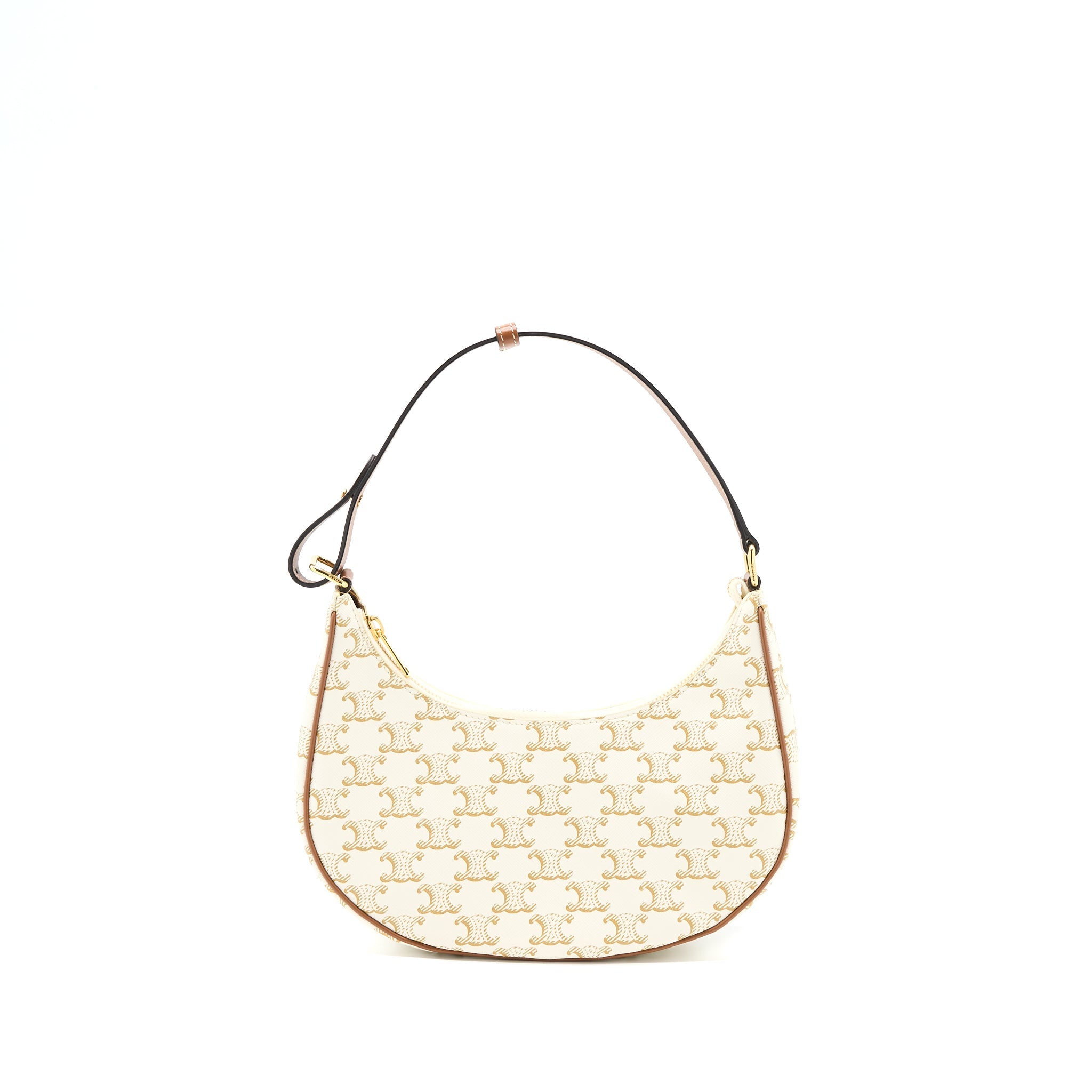 CELINE AVA BAG IN TRIOMPHE CANVAS/CALFSKIN WHITE GHW