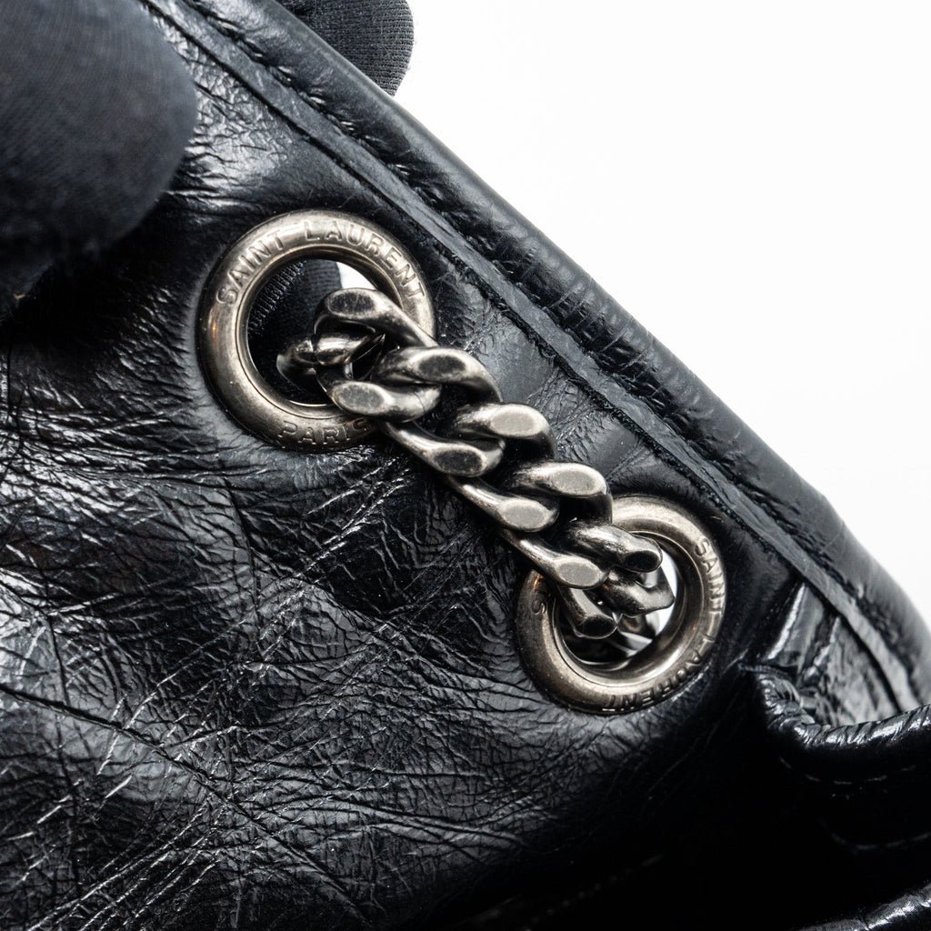 SAINT LAURENT MEDIUM NIKI CALFSKIN LEATHER BLACK SHW