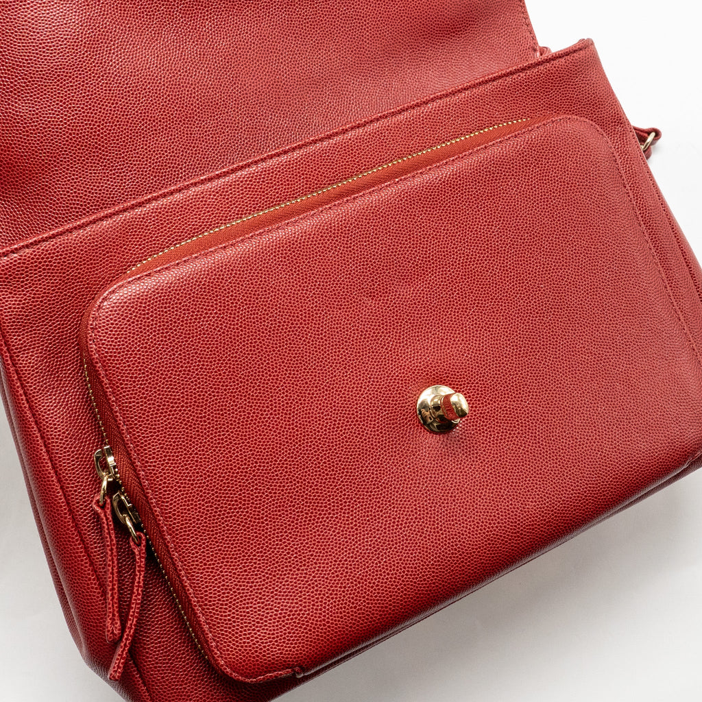 CHANEL LARGE BUSINESS AFFINITY CAVIAR RED LGHW