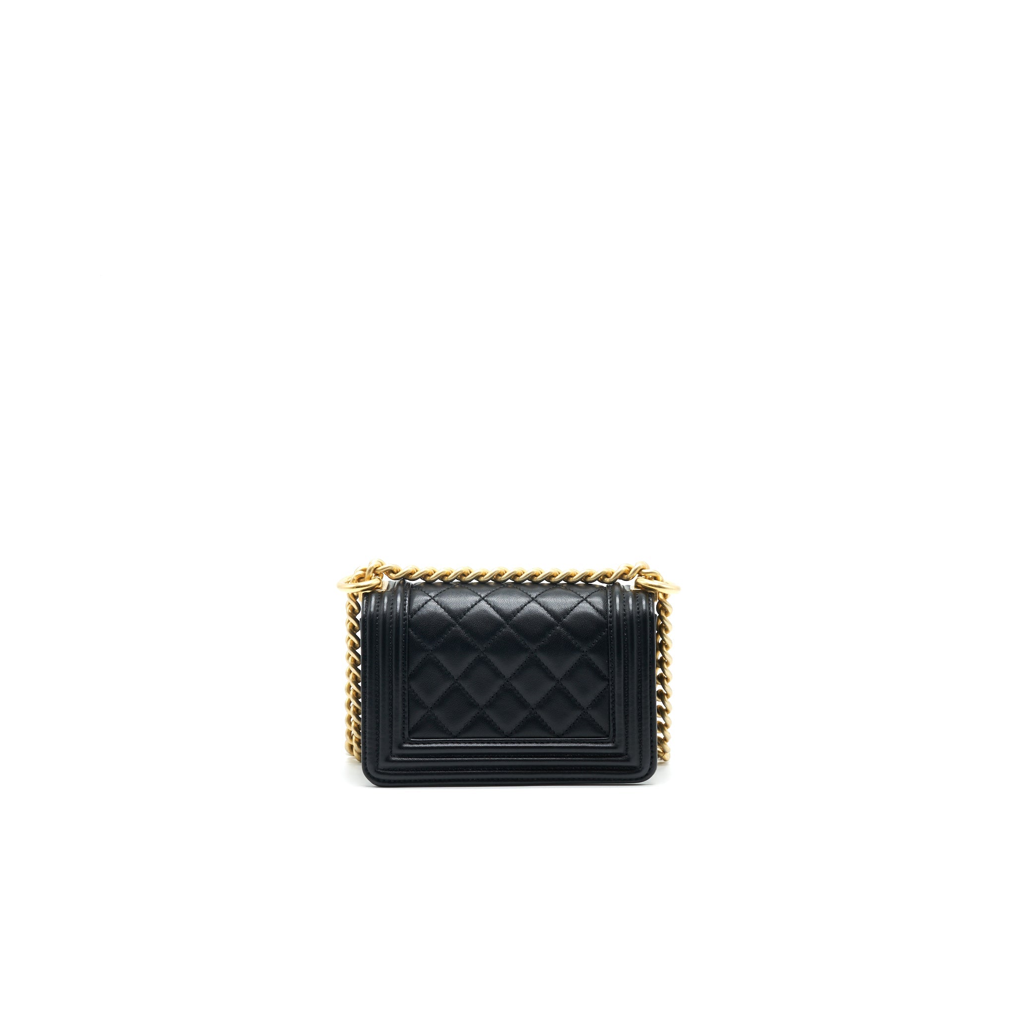 CHANEL BOY EXTRA MINI LAMBSKIN IN BLACK GHW