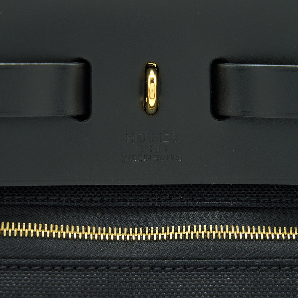HERMES HERBAG 31 ZIP BAG BLACK GHW