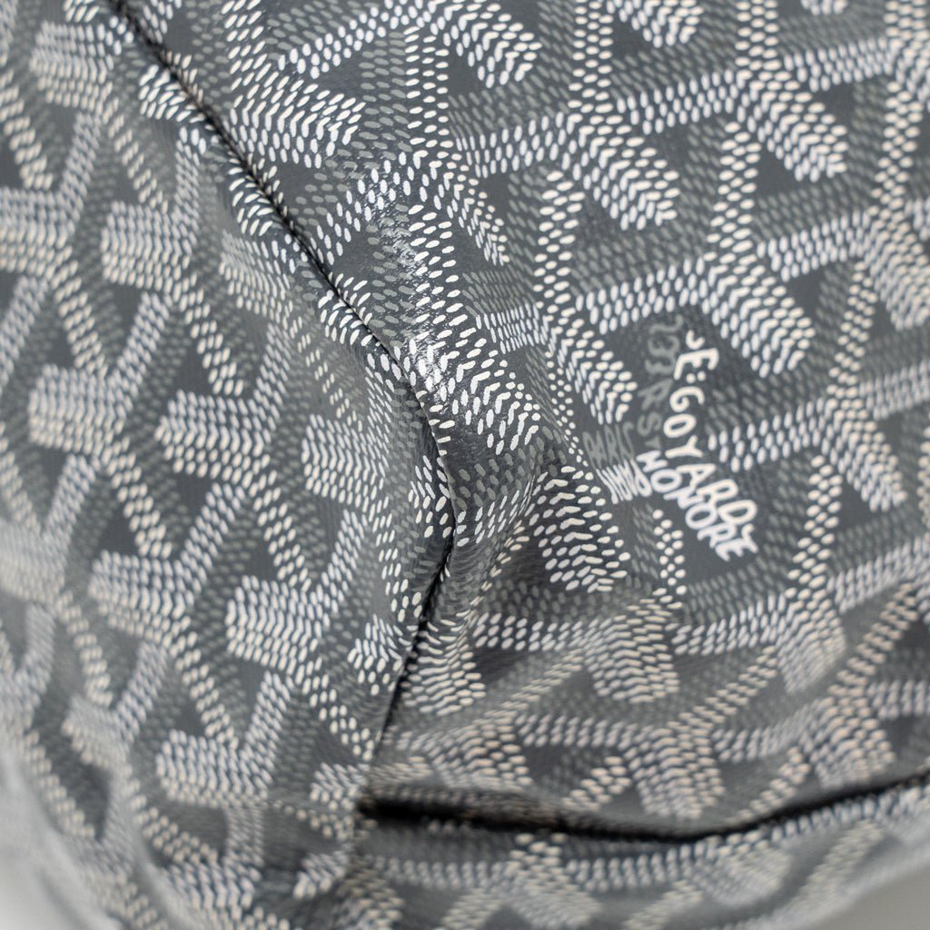 GOYARDBOHEME HOBO BAG GOYARDINE CANVAS/CALFSKIN GRIS SHW