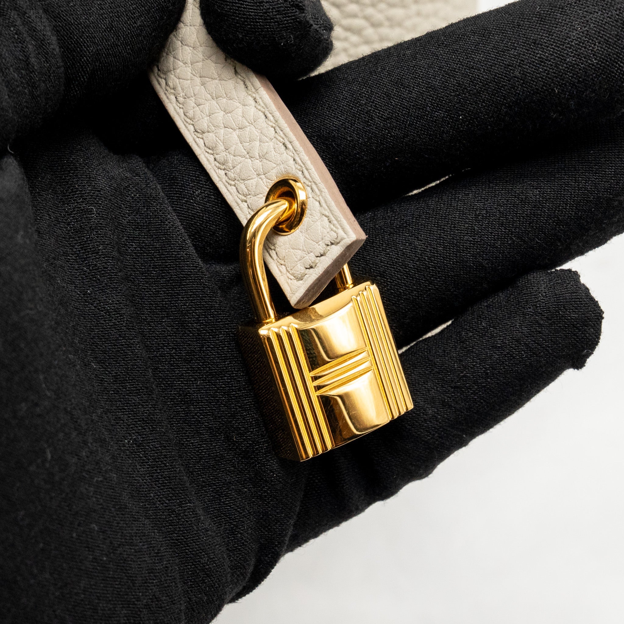 HERMES PICOTIN 18 TOUCH LOCK BAG CLEMENCE / OSTRICH BETON GHW