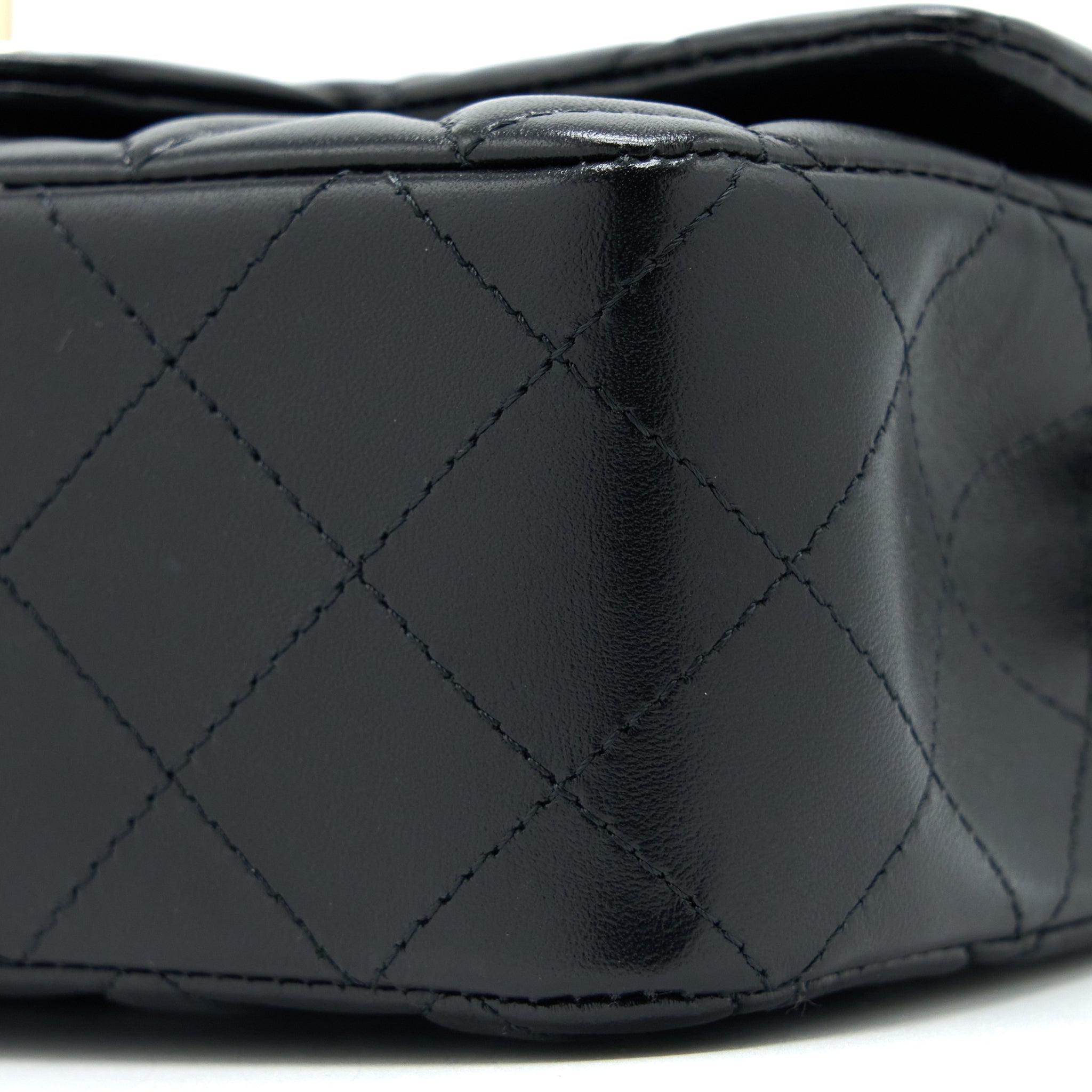 CHANEL CLASSIC MINI RECTANGULAR FLAP BAG LAMBSKIN BLACK LGHW (MICROCHIP)